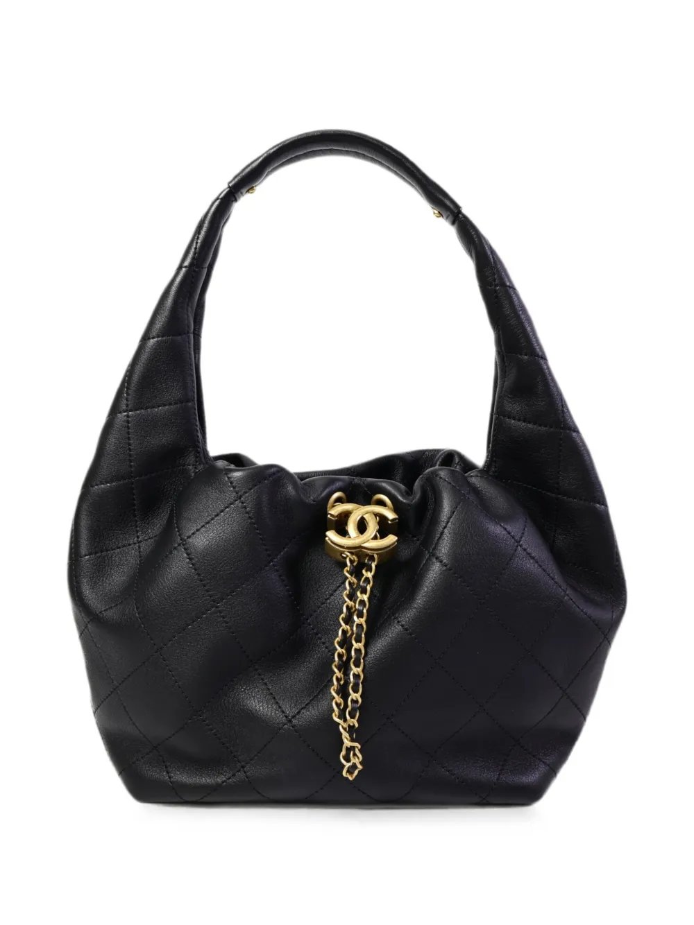 diamond-quilting CC-logo shoulder bag