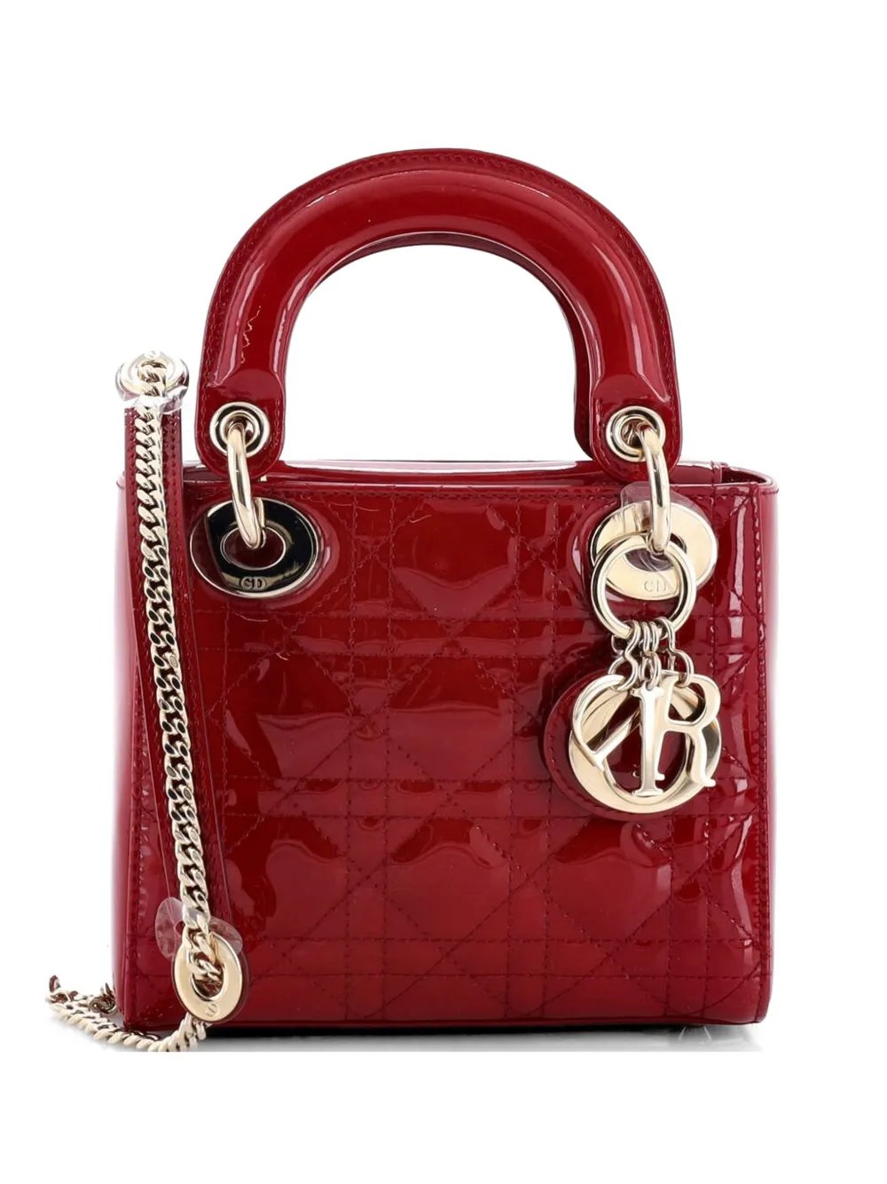 Lady Dior Chain Bag Cannage Quilt Patent Mini satchel