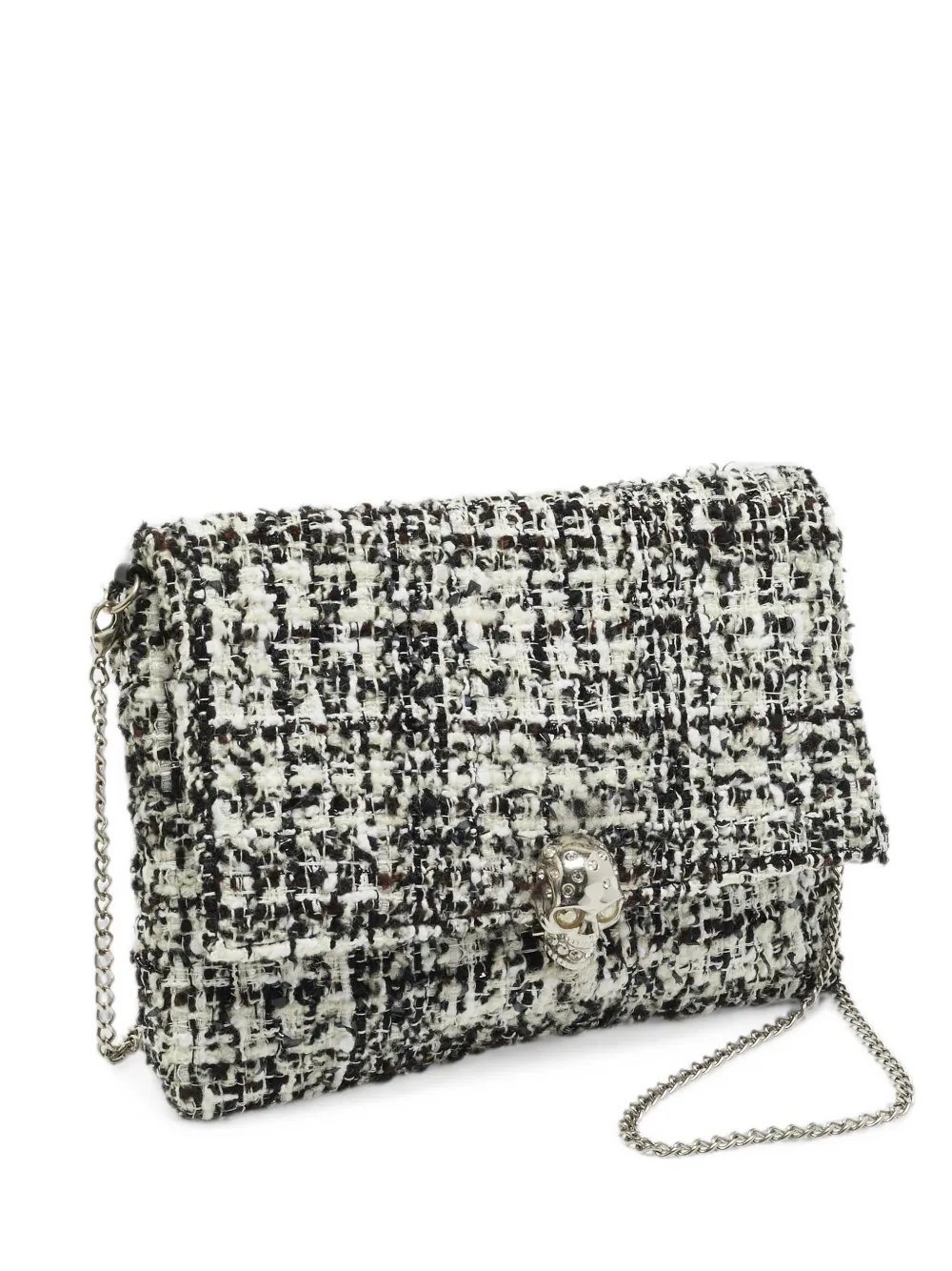 Alexander McQueen Skull tweed shoulder bag