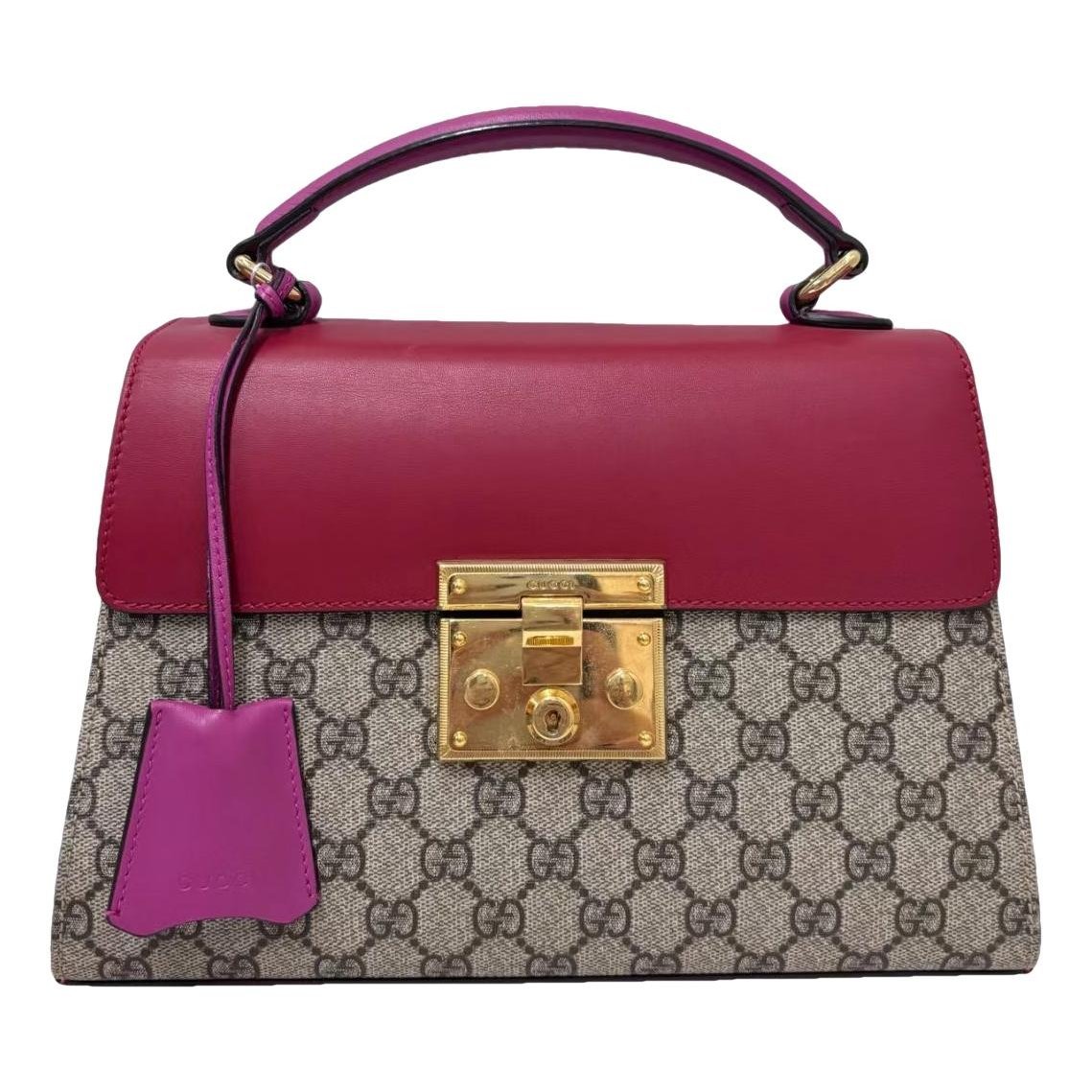 Padlock leather handbag
