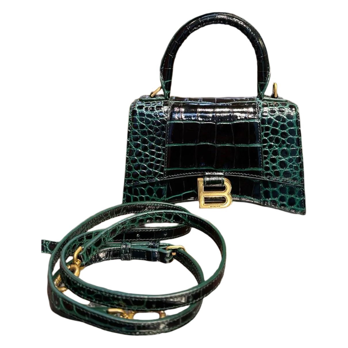 Hourglass leather crossbody bag