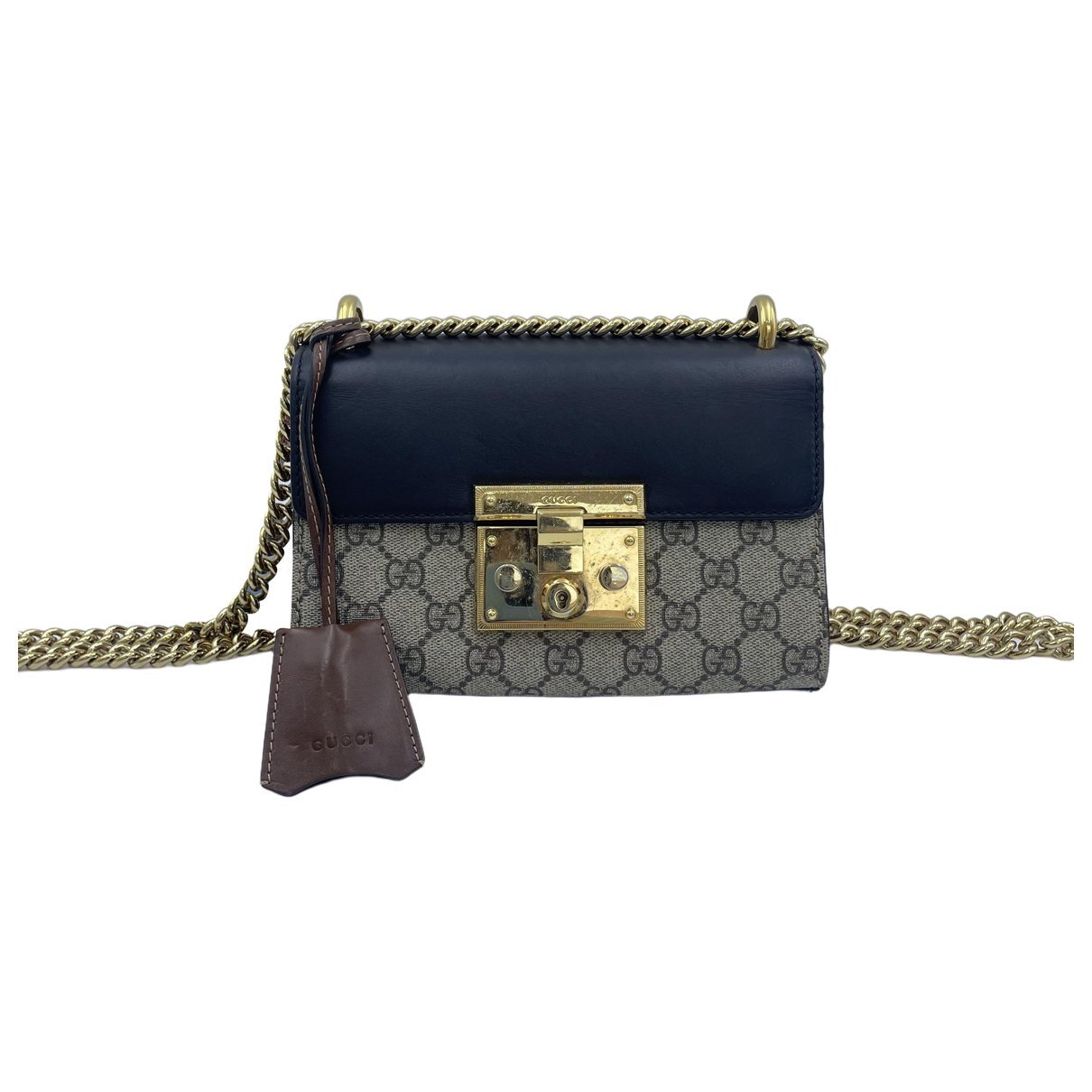 Padlock leather handbag