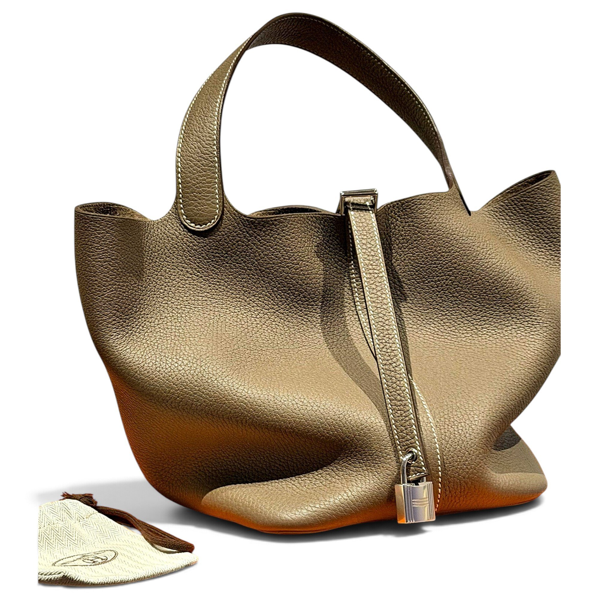 Picotin leather tote