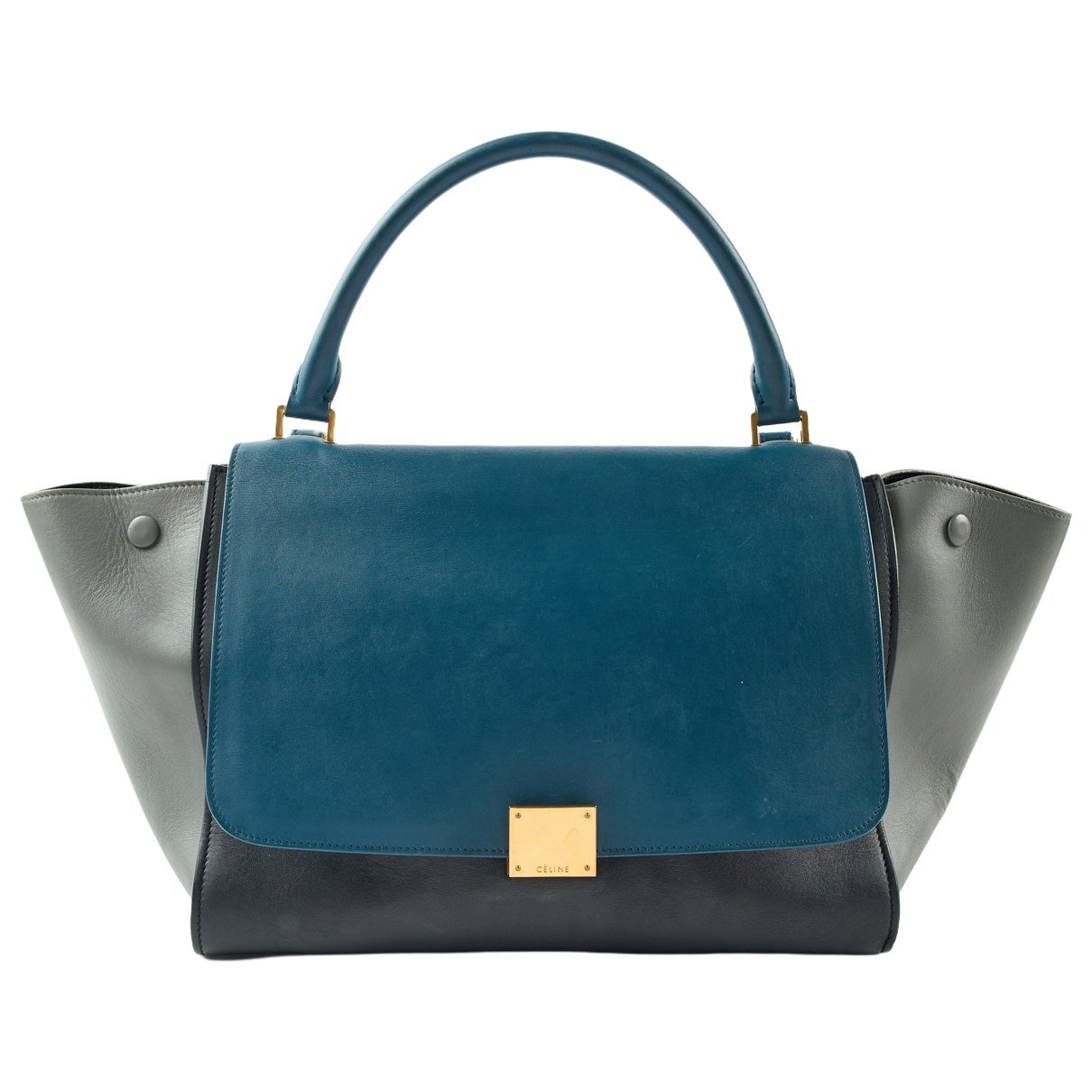 Trapèze leather handbag