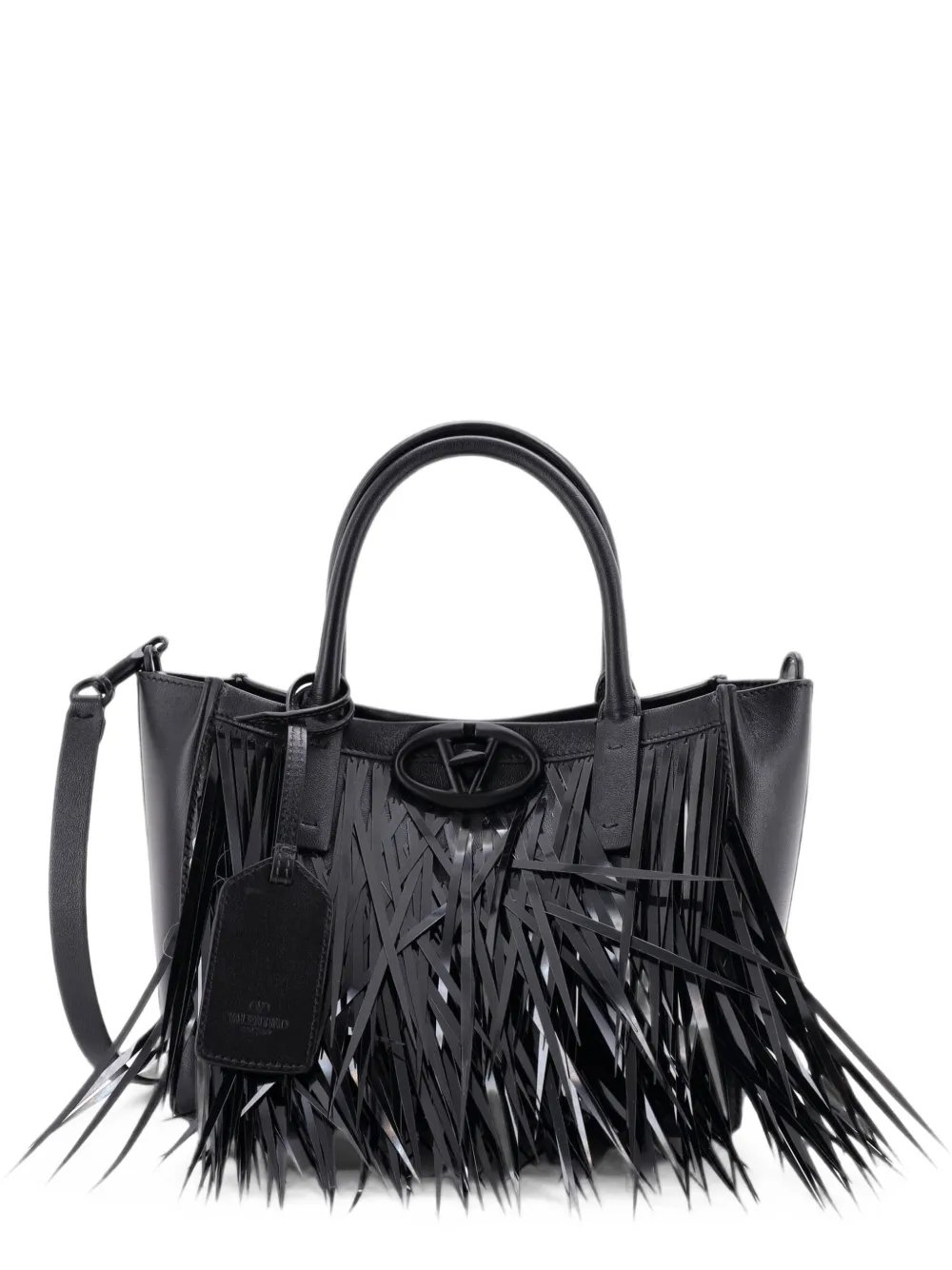 Vlogo Fringe Leather with Sequins Small tote bag
