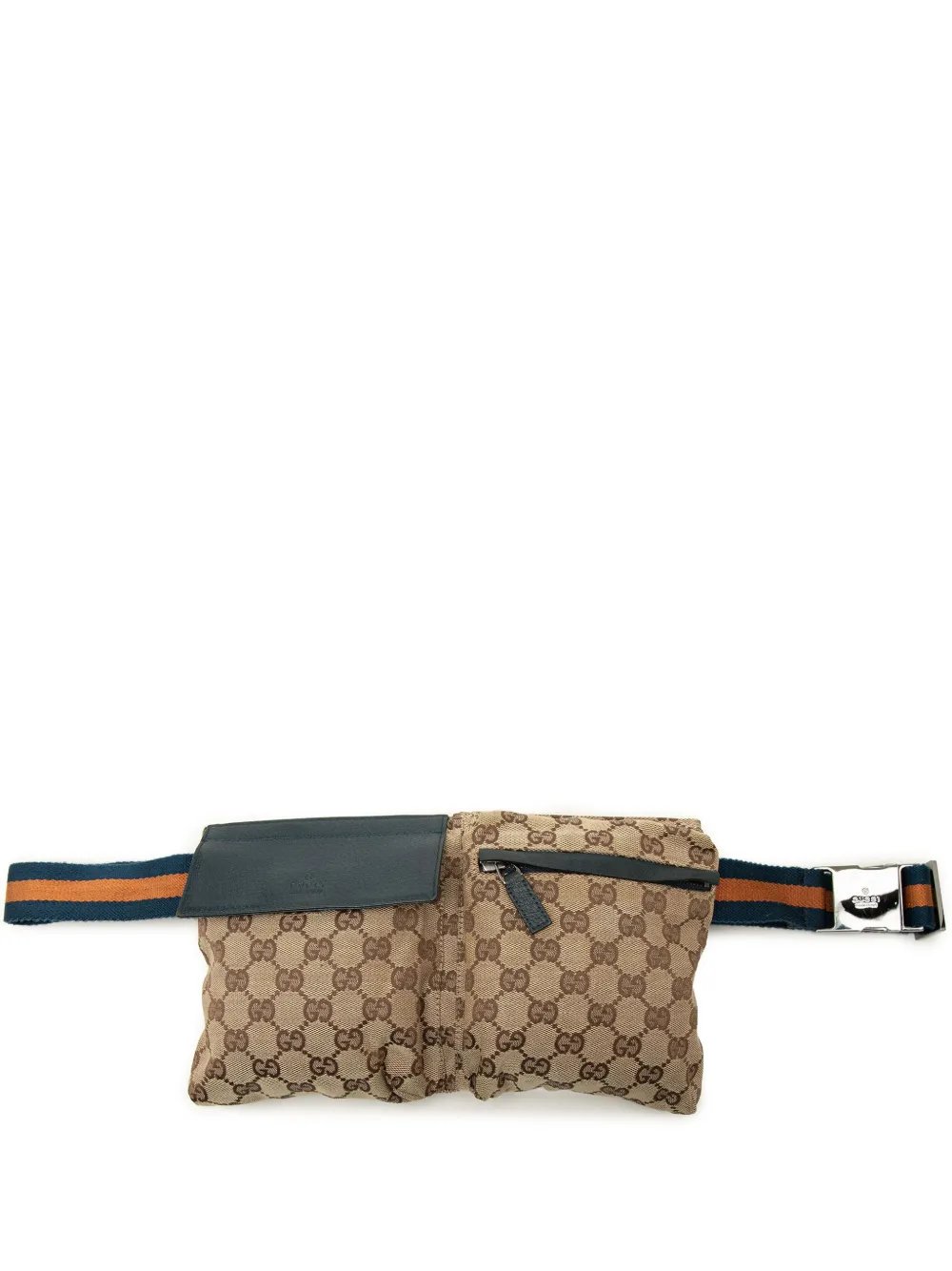 2000-2015 GG Canvas Web Double Pocket belt bag