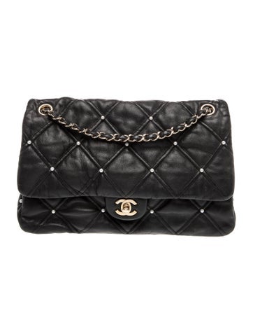 Quilted With Pearls Flap Bag
