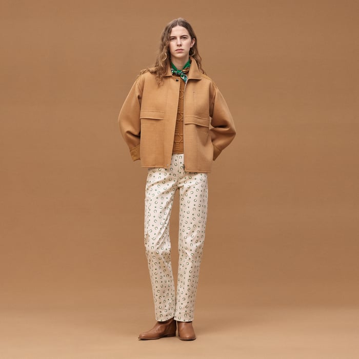 Beige Blond "Chaine d'Ancre" Short Coat
