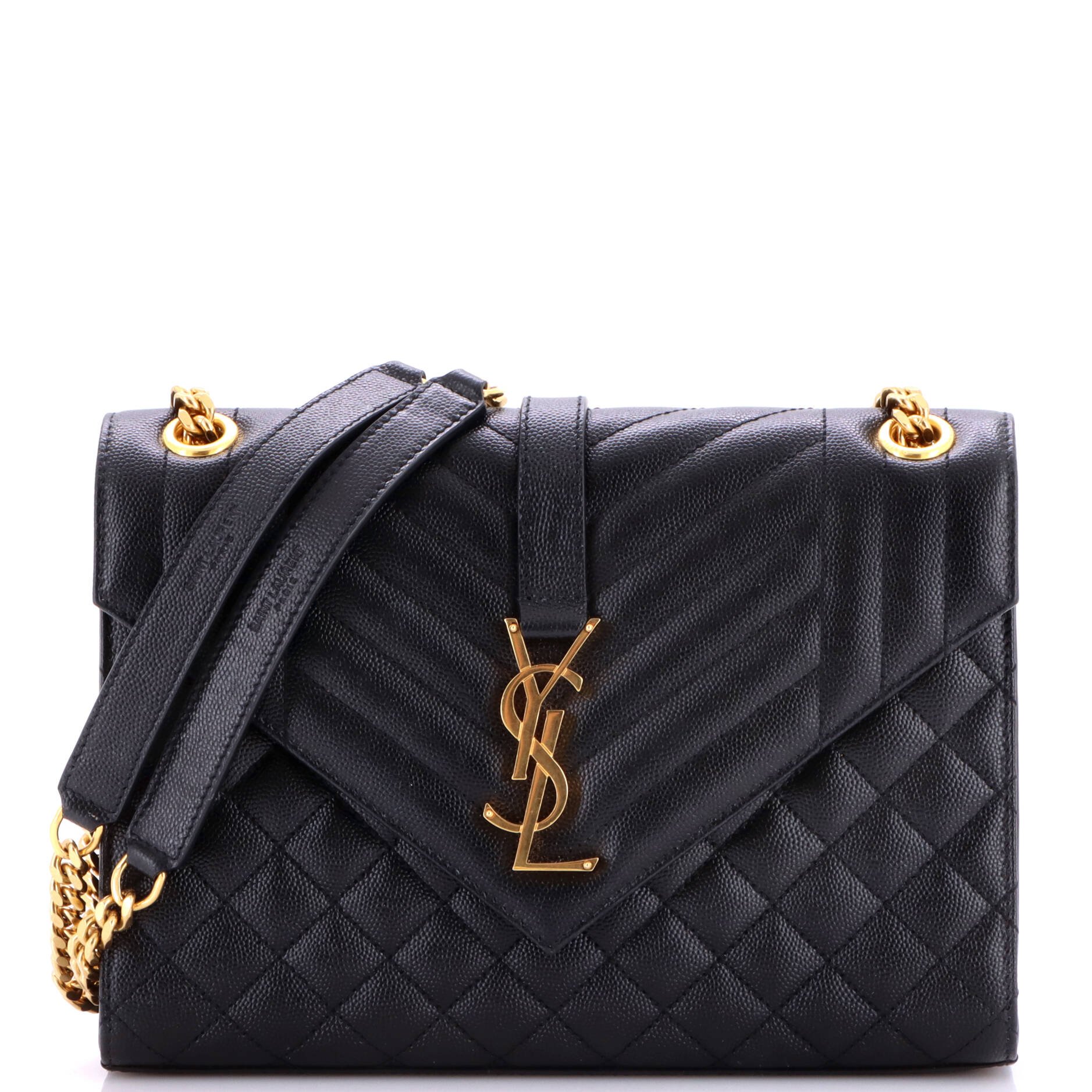Classic Monogram Envelope Satchel Mixed Matelasse Leather Medium