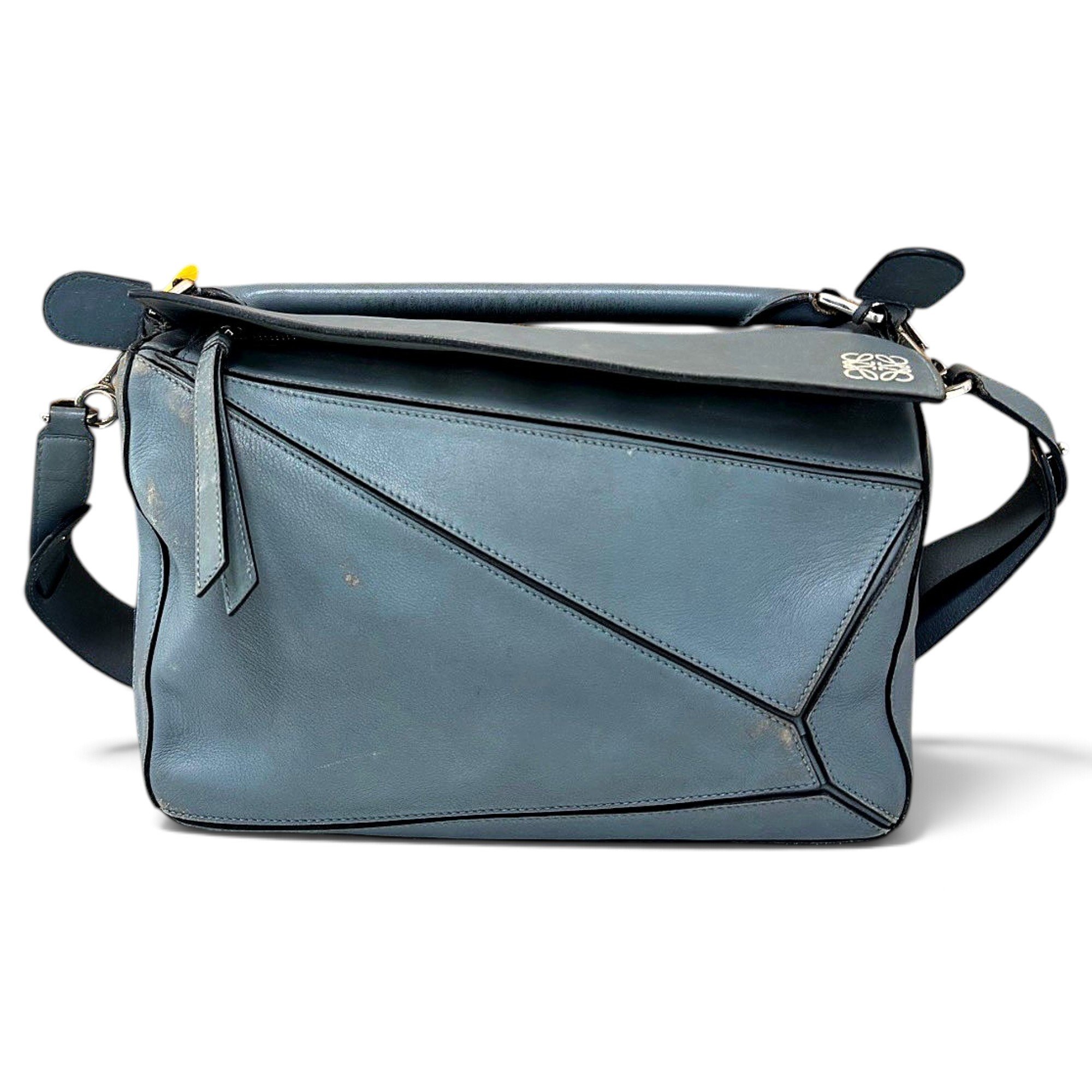 Puzzle leather handbag