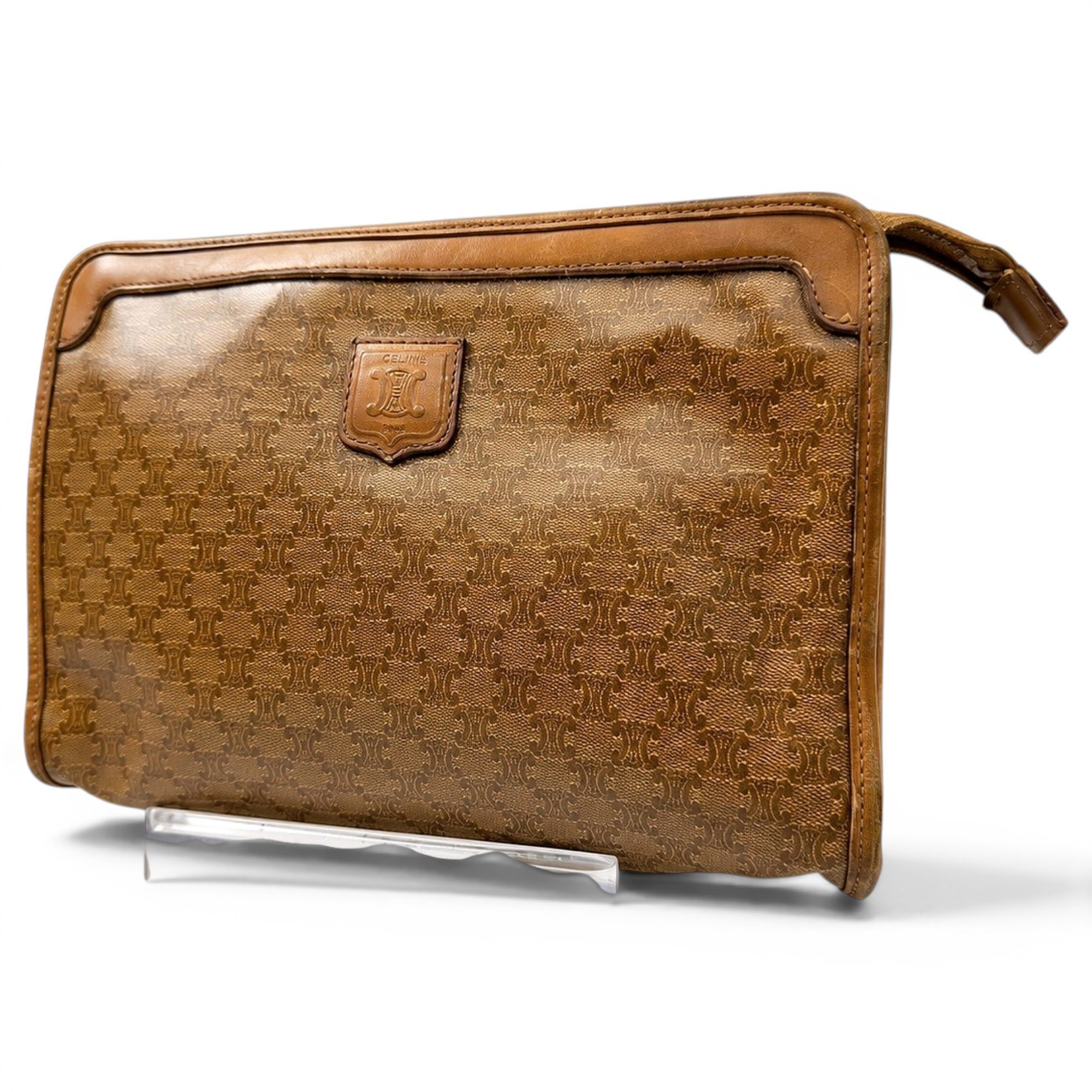 Leather clutch bag