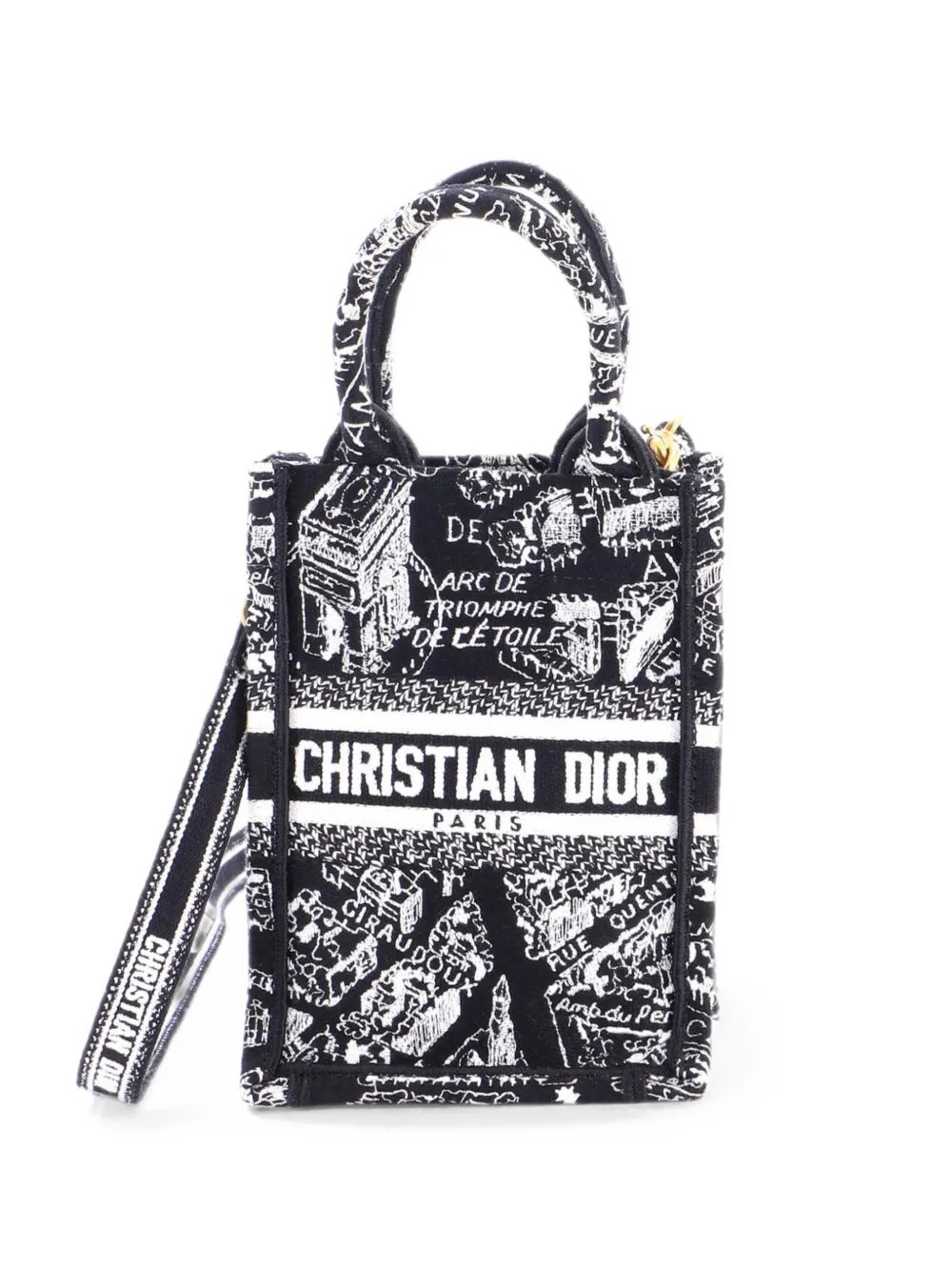 Book Tote Phone Bag Embroidered Canvas Mini crossbody bag