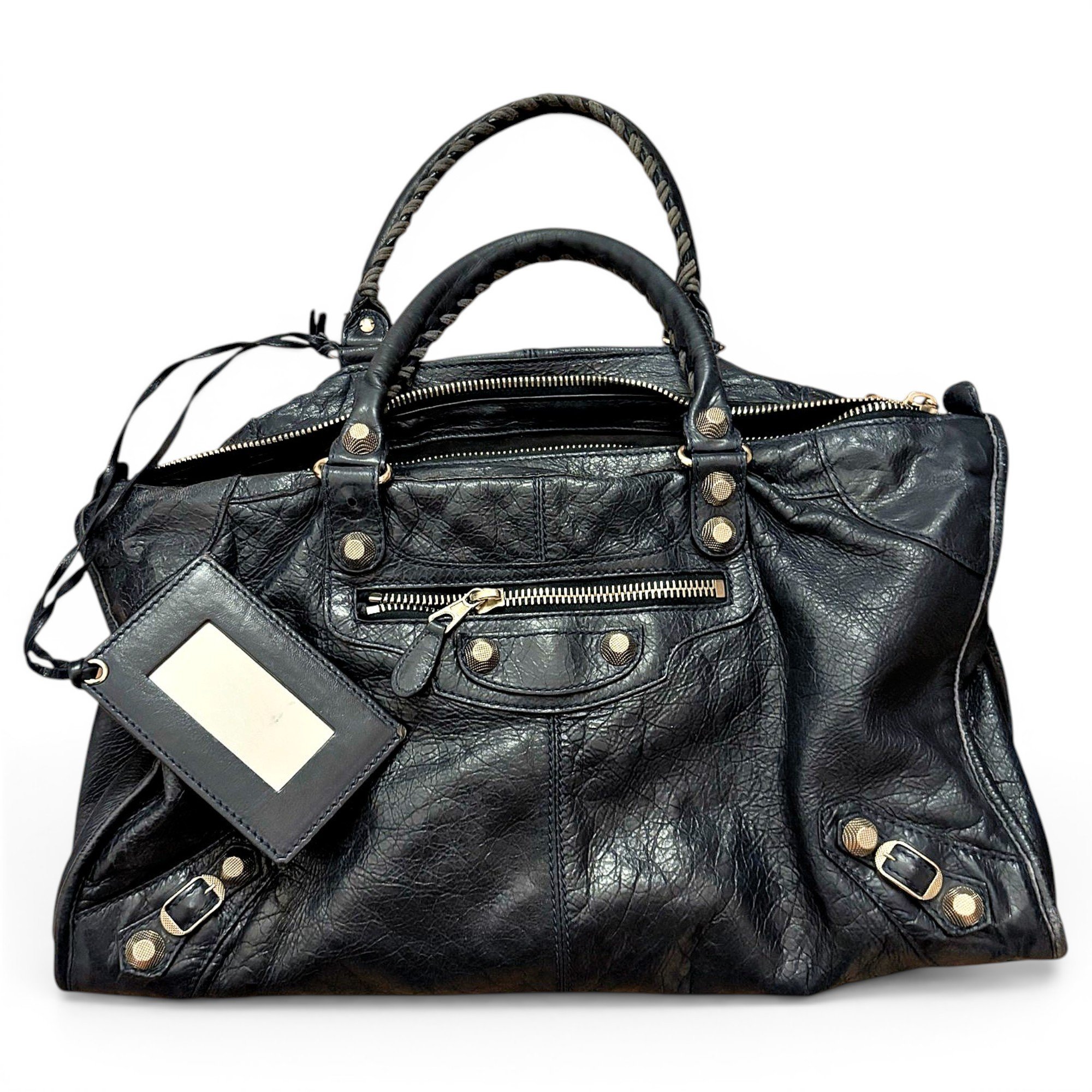City leather handbag