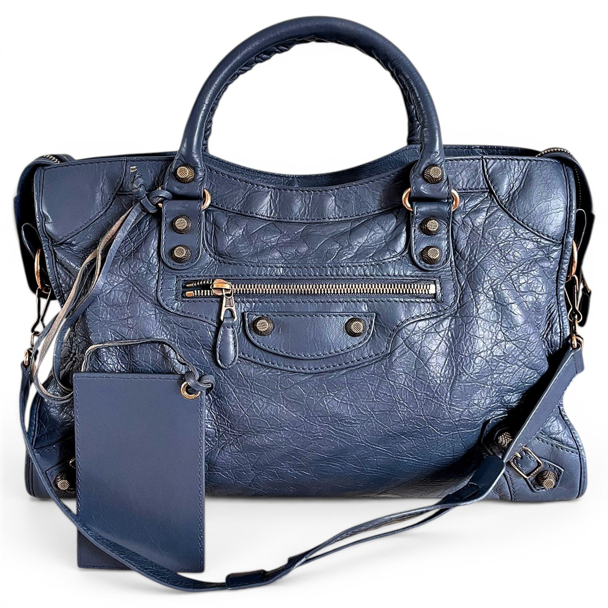 City leather handbag