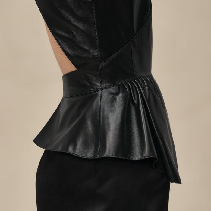 Noir Mixed Materials Dress