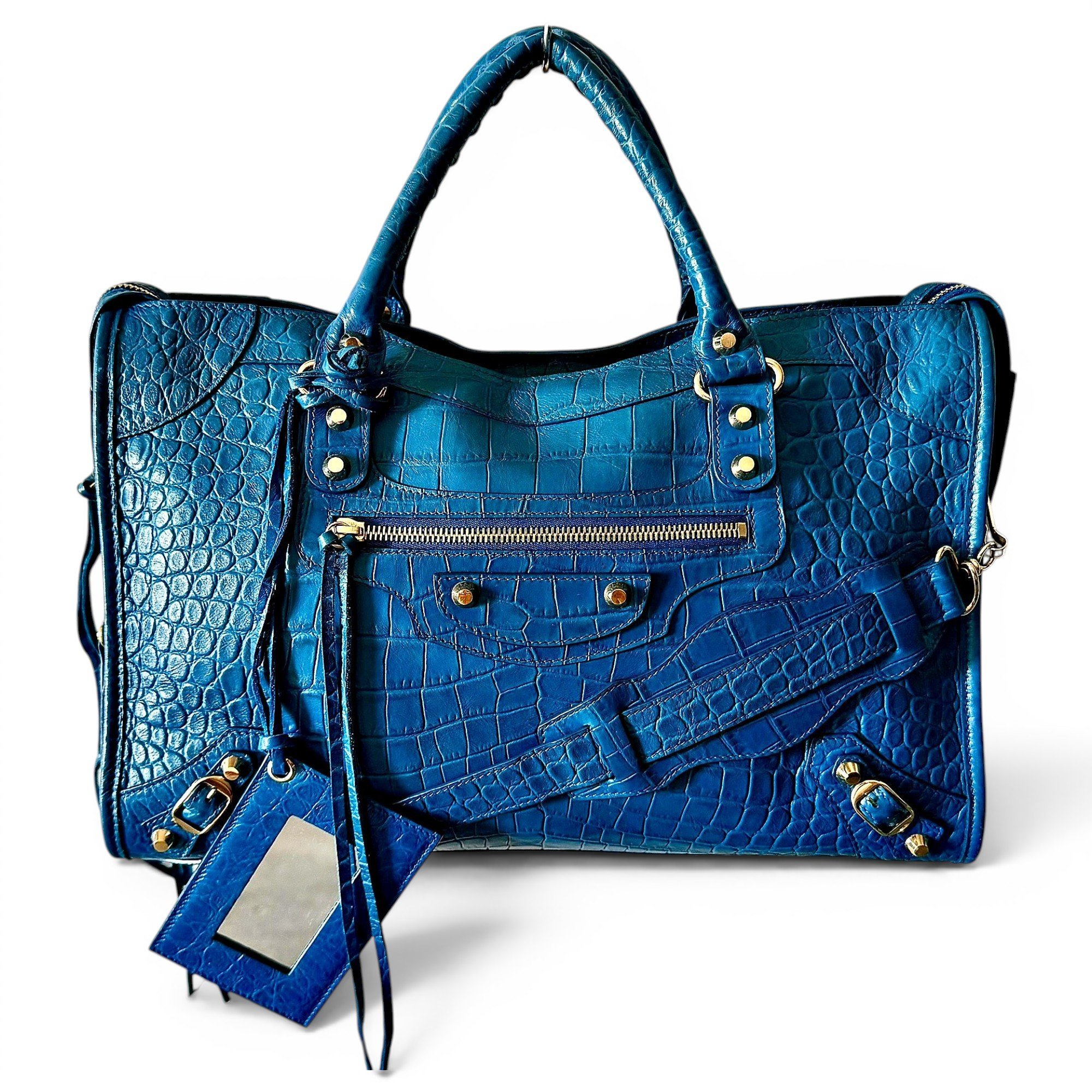 City leather handbag