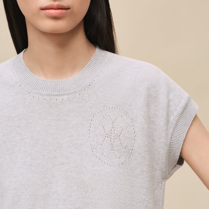 Gris Pervenche Short-sleeve Sweater