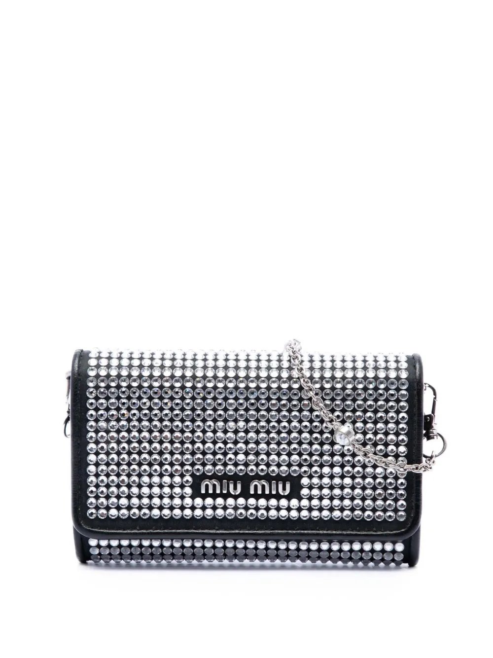 2012-2026 Soft Nappa Crystal Embellished Wallet on Chain crossbody bag