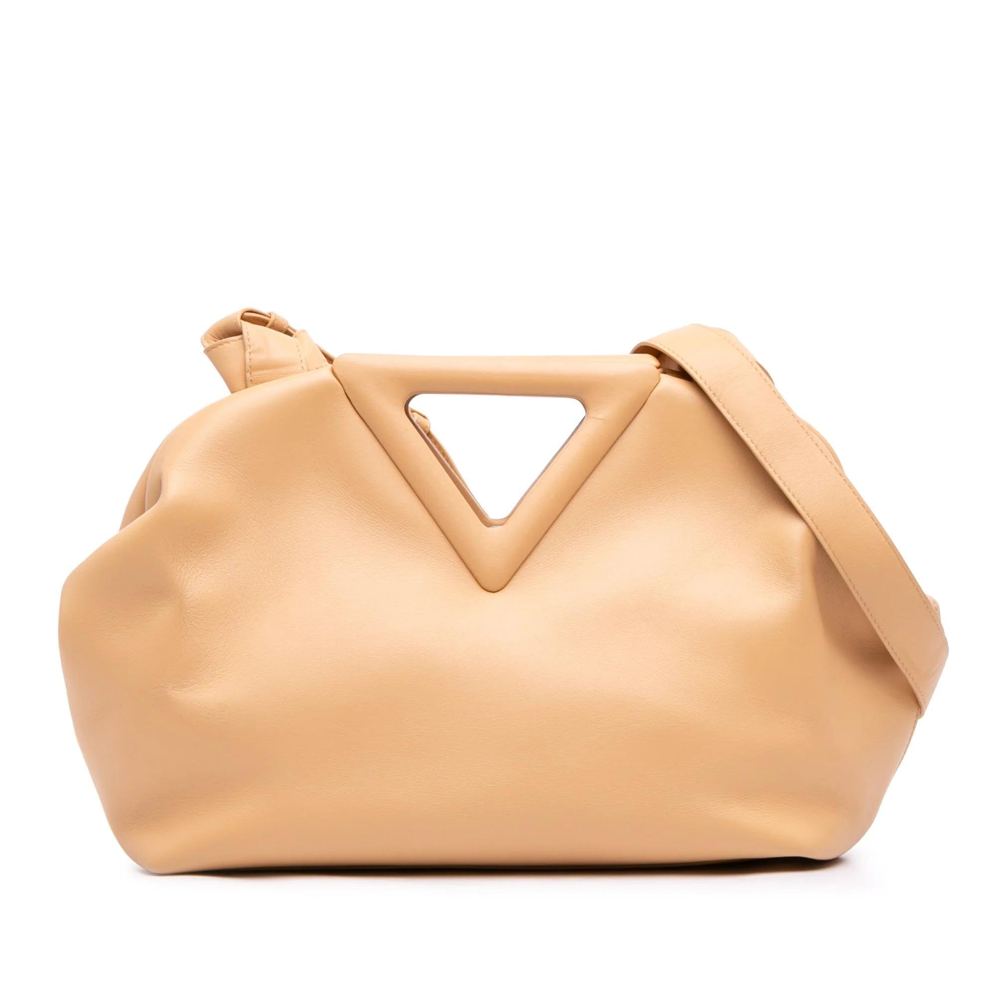 Point leather satchel