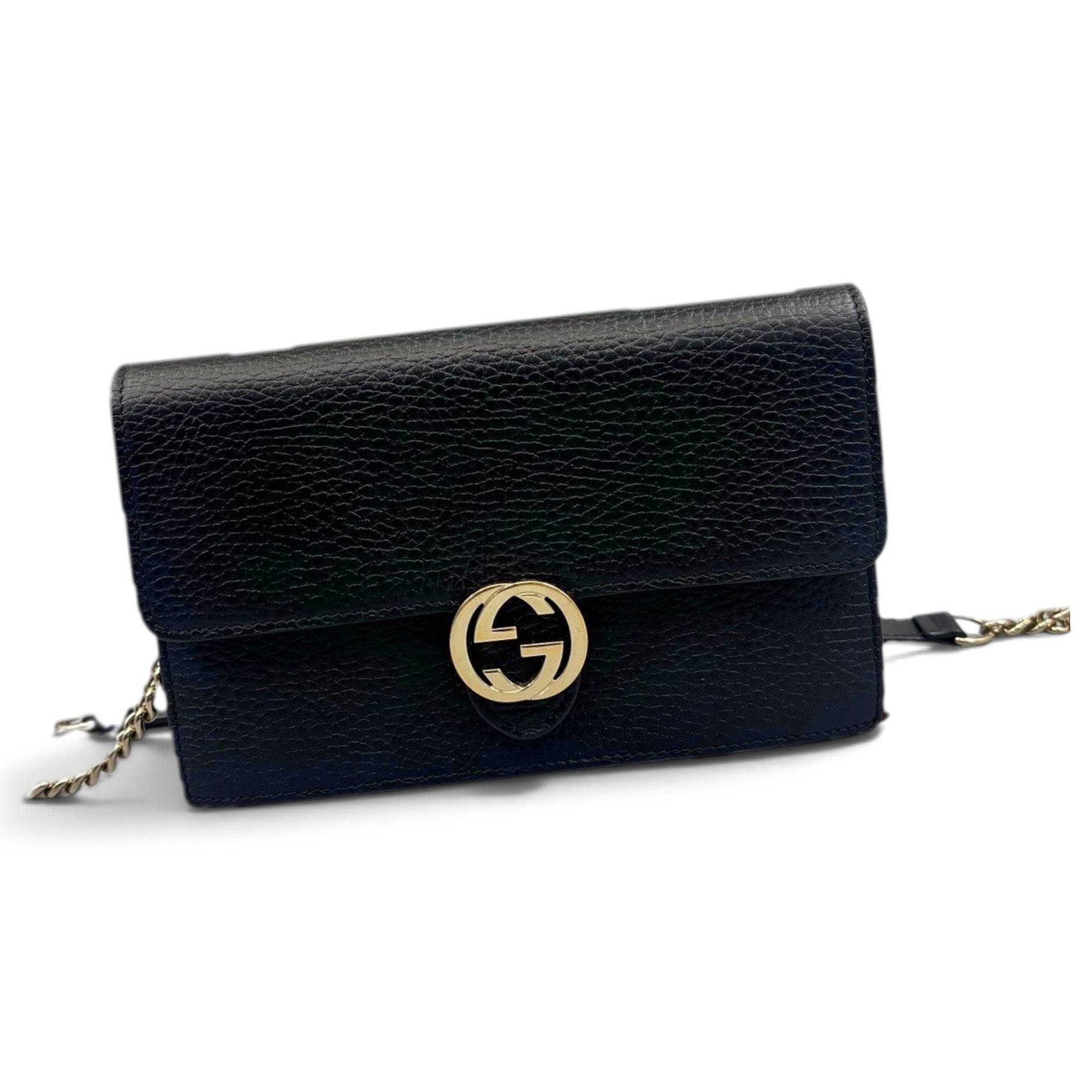 Interlocking leather handbag