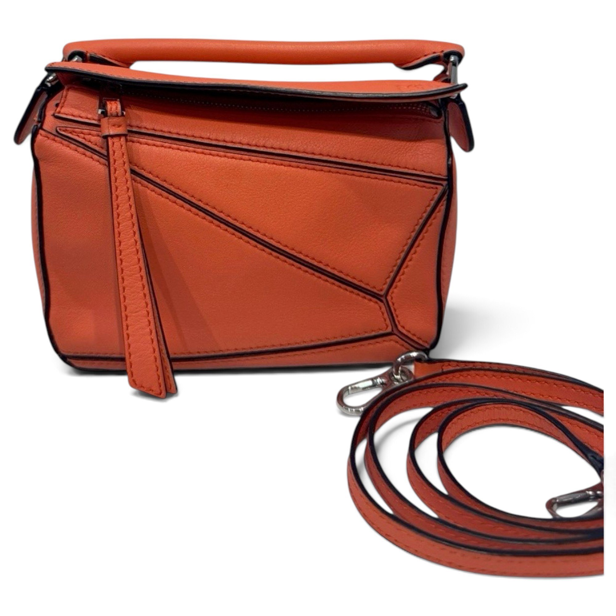 Puzzle leather handbag