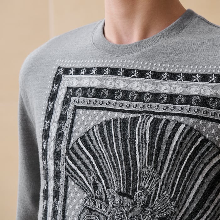 Gris "Cheval Punk Bandana" Crewneck Sweater
