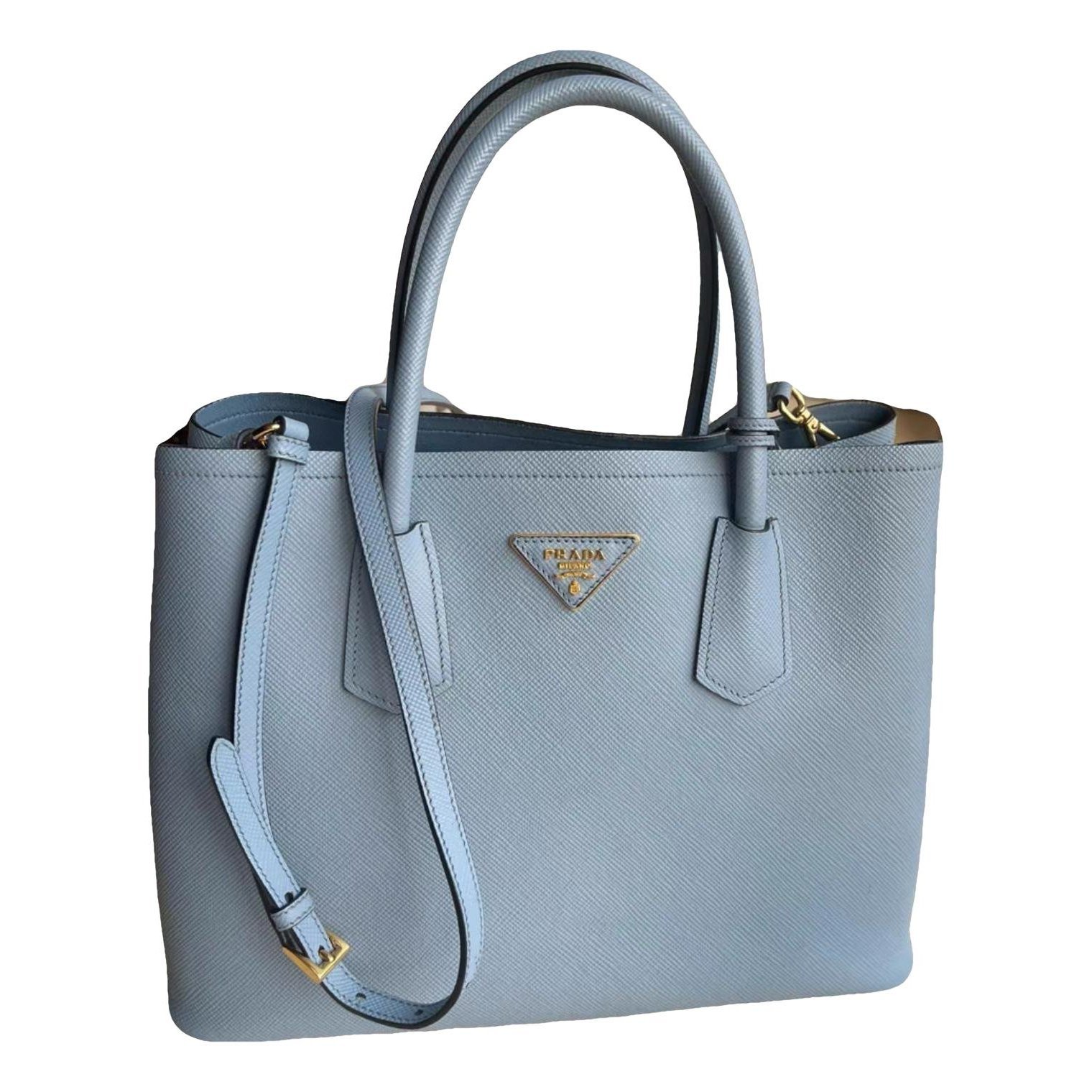 Double leather handbag