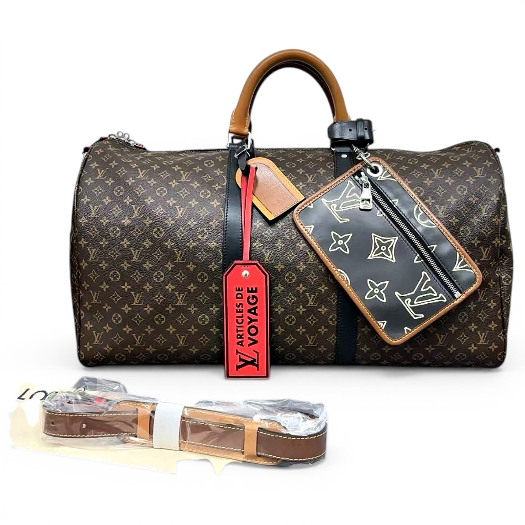 Louis Vuitton Keepall cloth travel bag