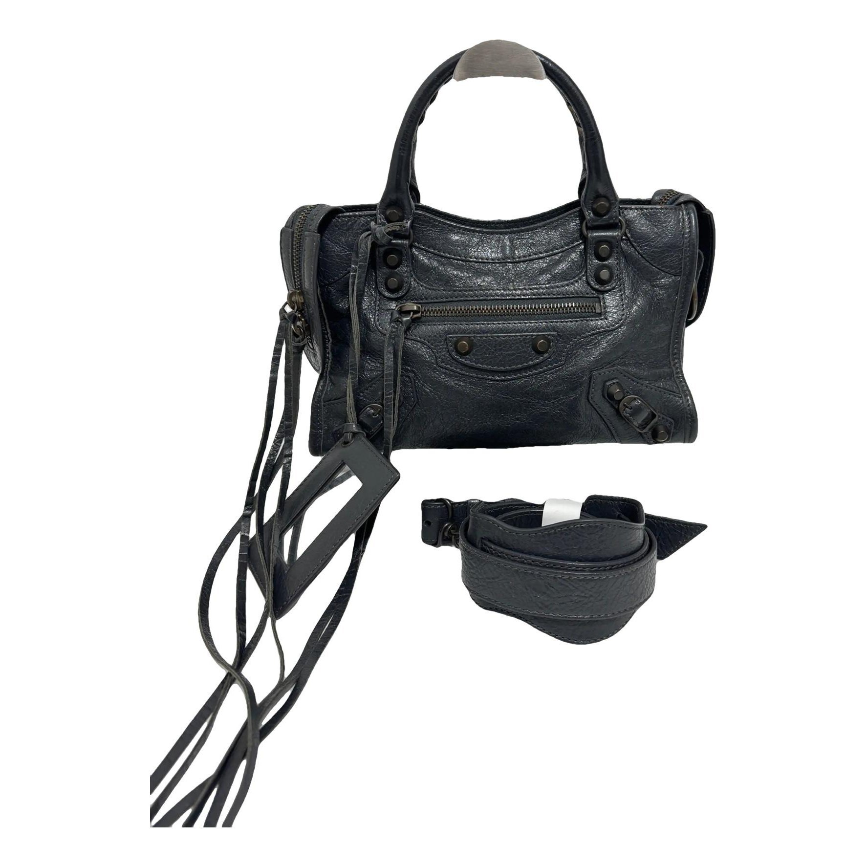 City leather handbag