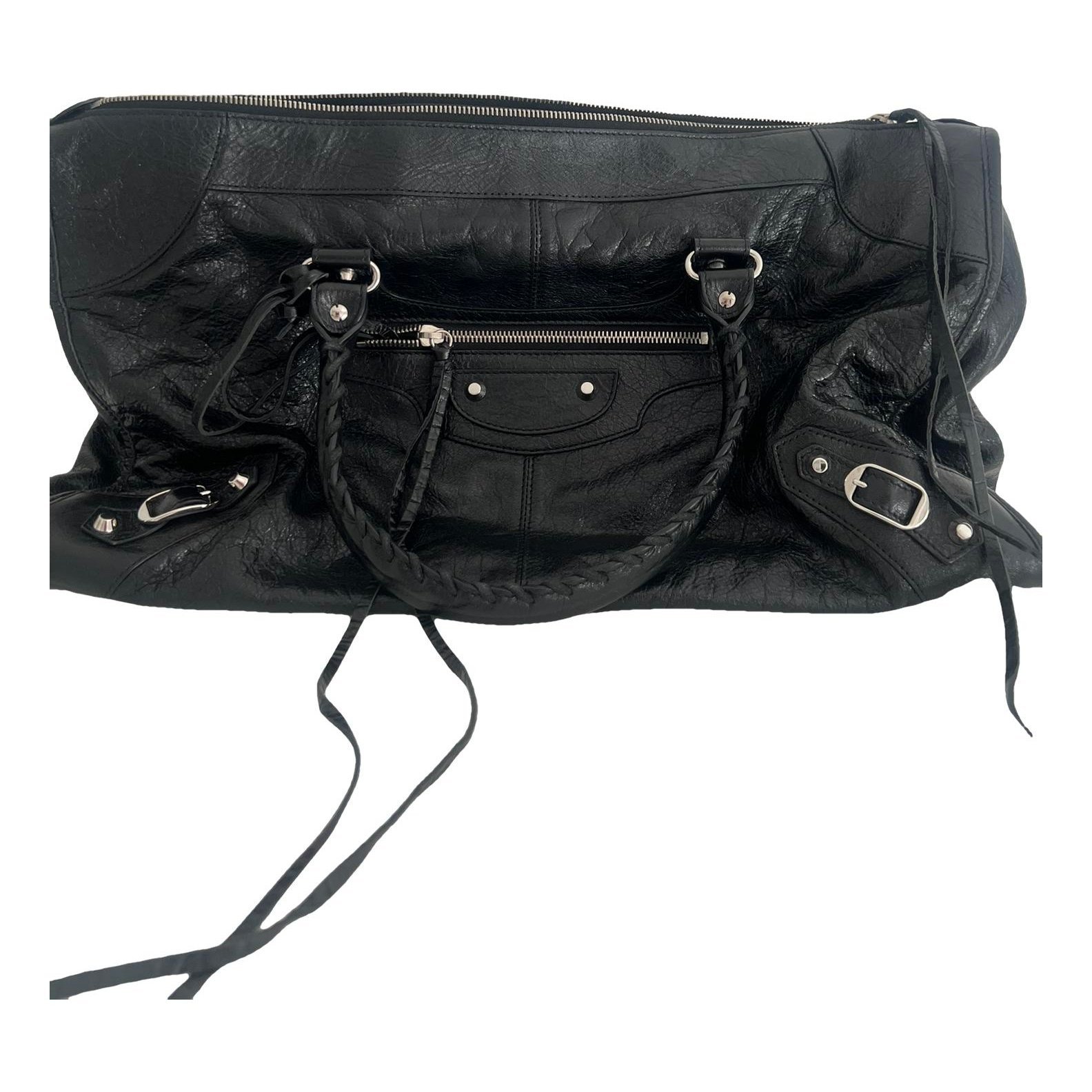City leather handbag
