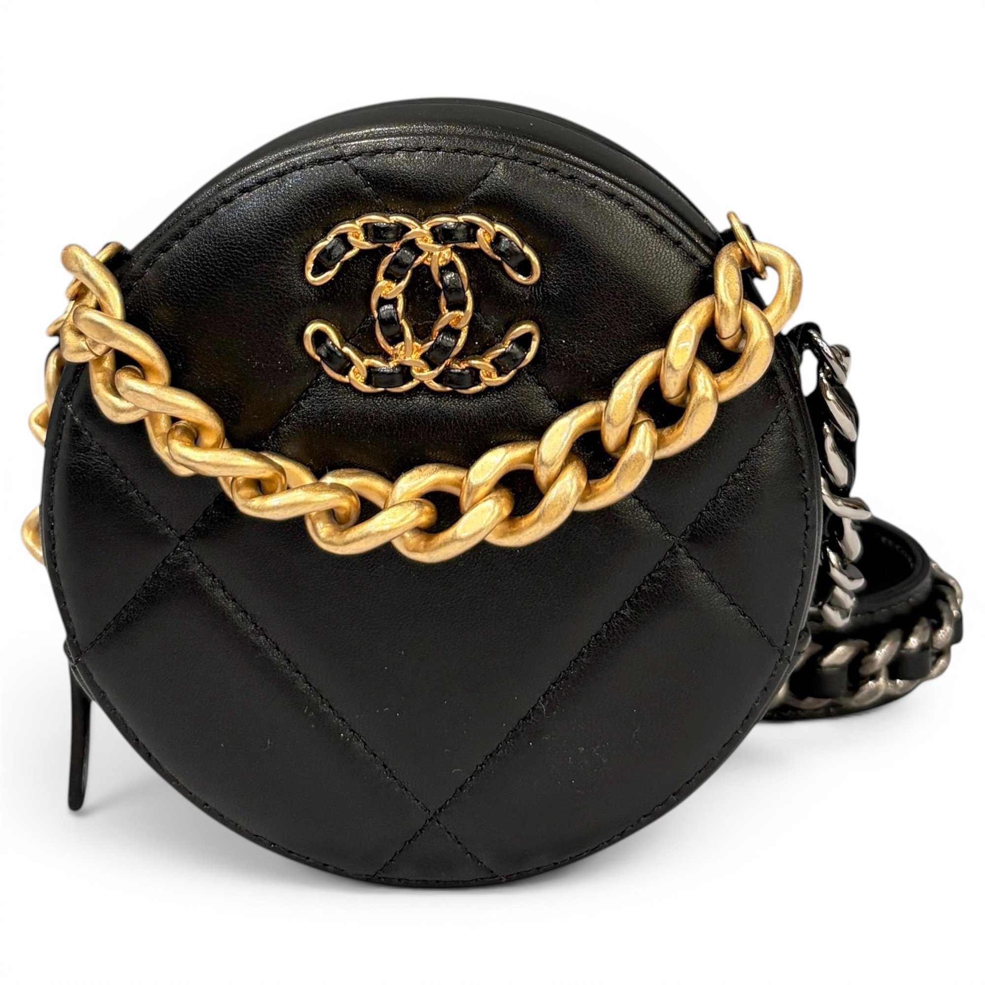 Chanel 19 leather clutch bag