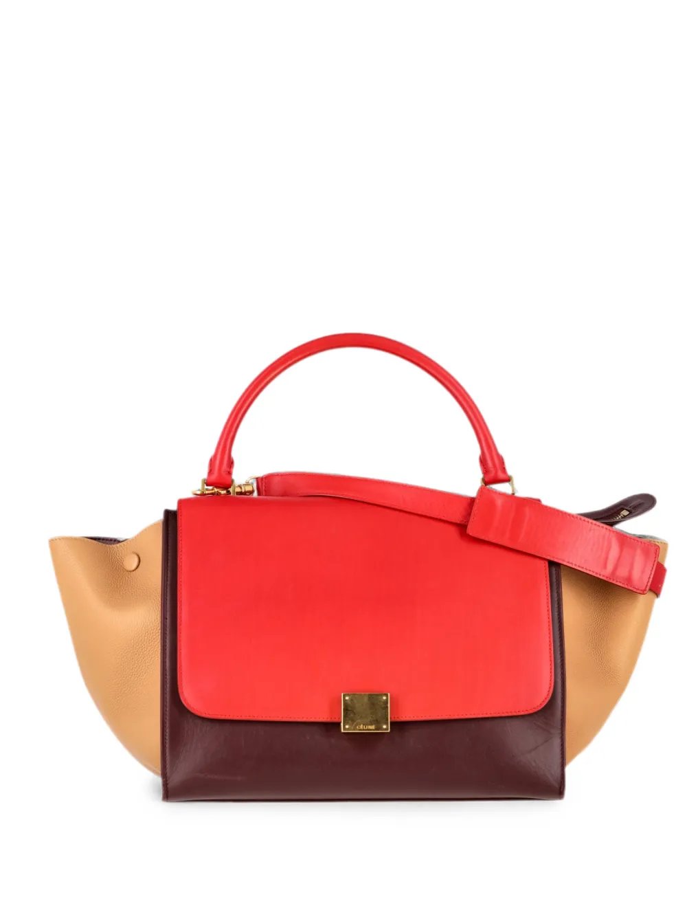 Trapeze leather tote bag