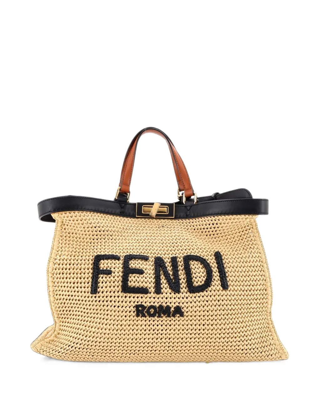 Fendi Peekaboo X- Raffia Medium tote bag