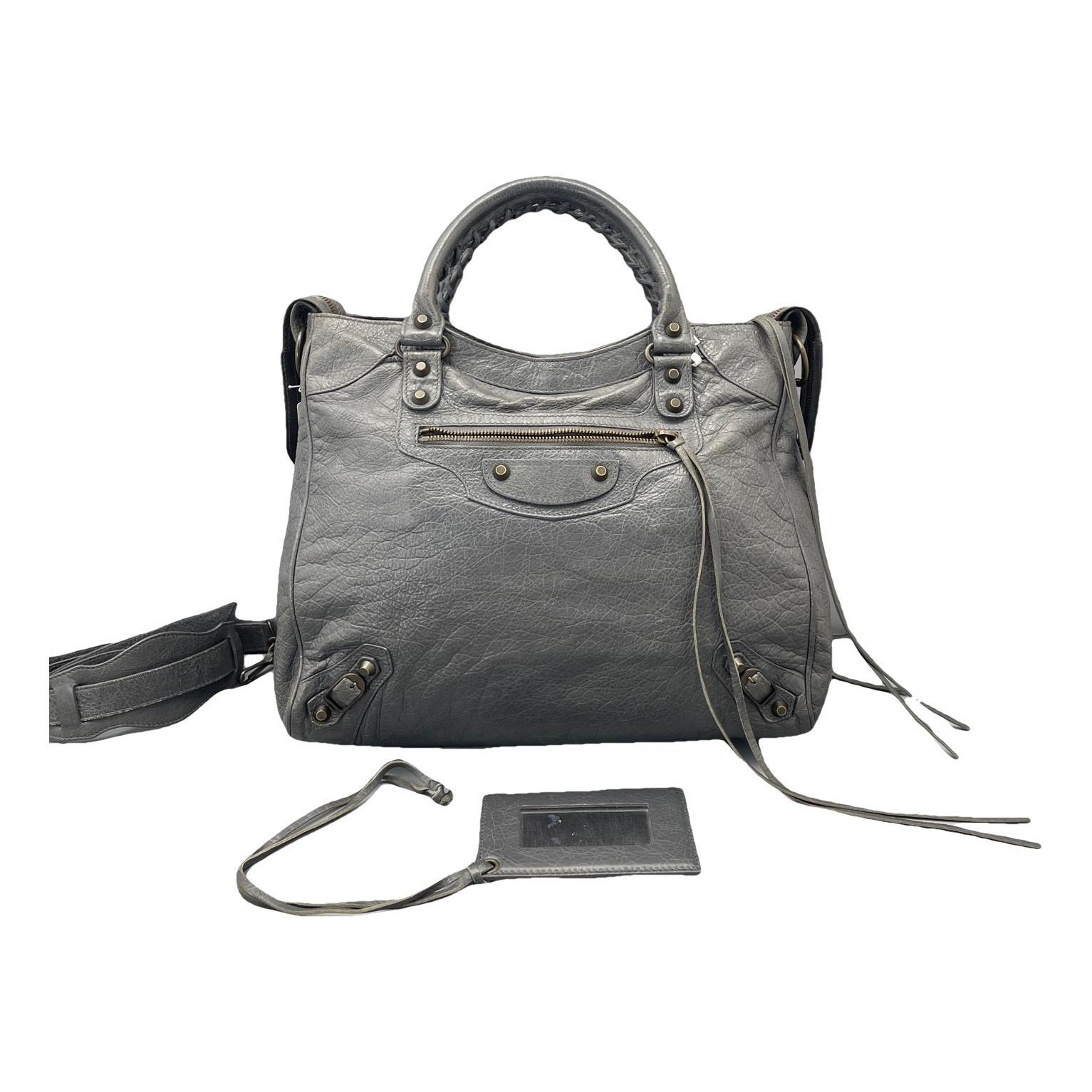 City leather handbag