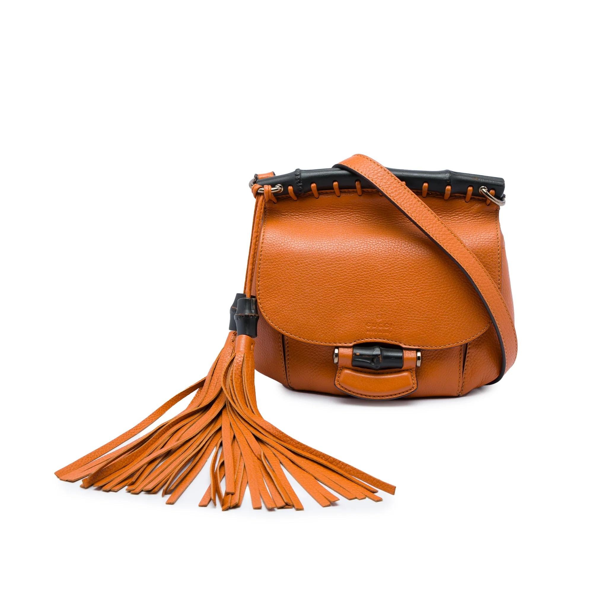 Bamboo leather crossbody bag