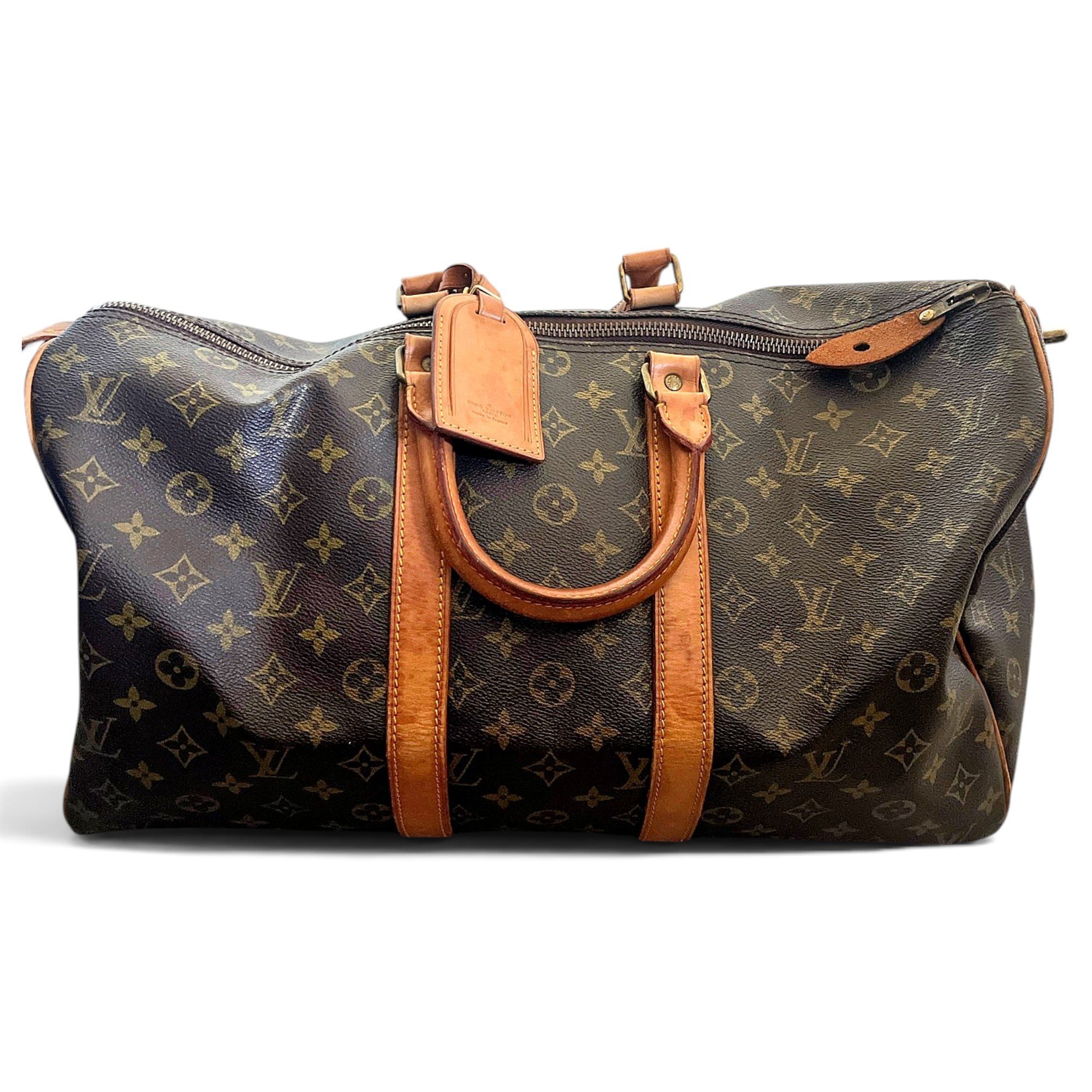 Keepall leather travel bag