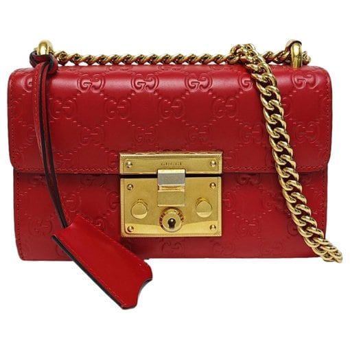 Padlock leather handbag