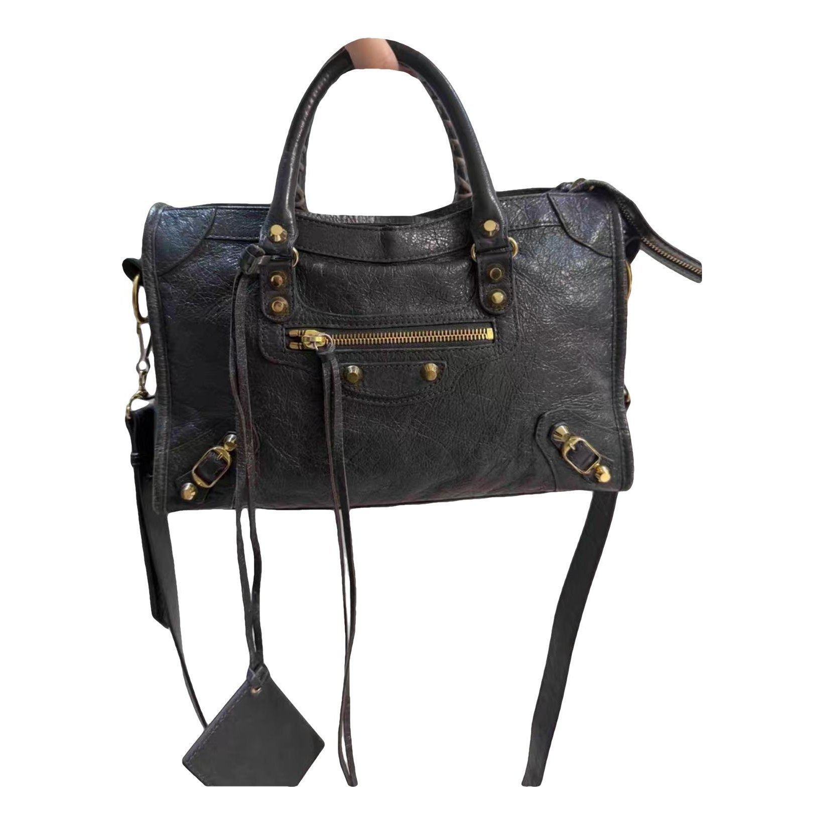 City leather handbag