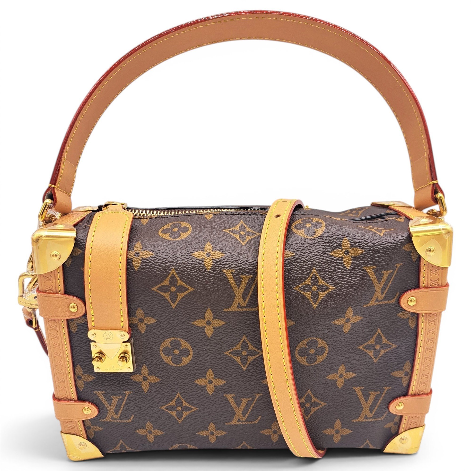 Side Trunk leather handbag
