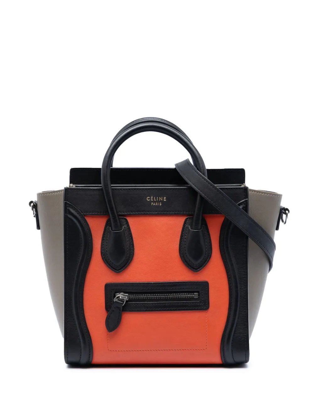 2014 Nano Tricolor Leather Luggage Tote satchel