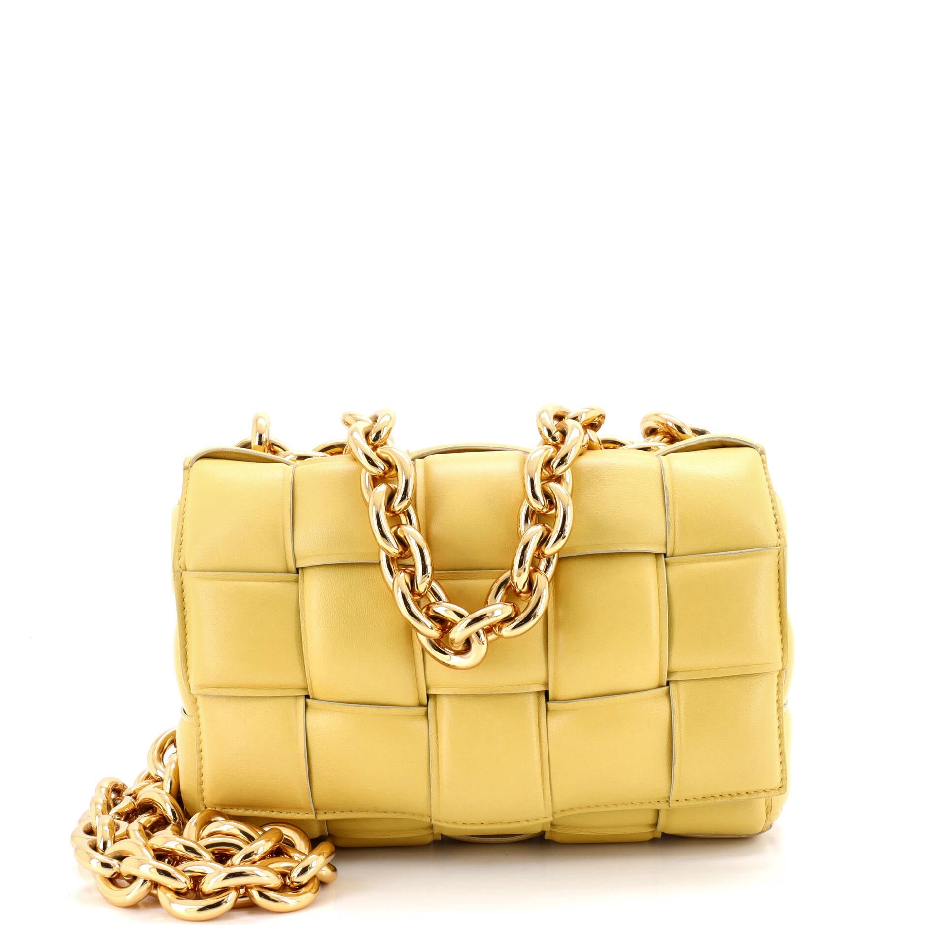 Cassette Chain Crossbody Bag Padded Maxi Intrecciato Leather
