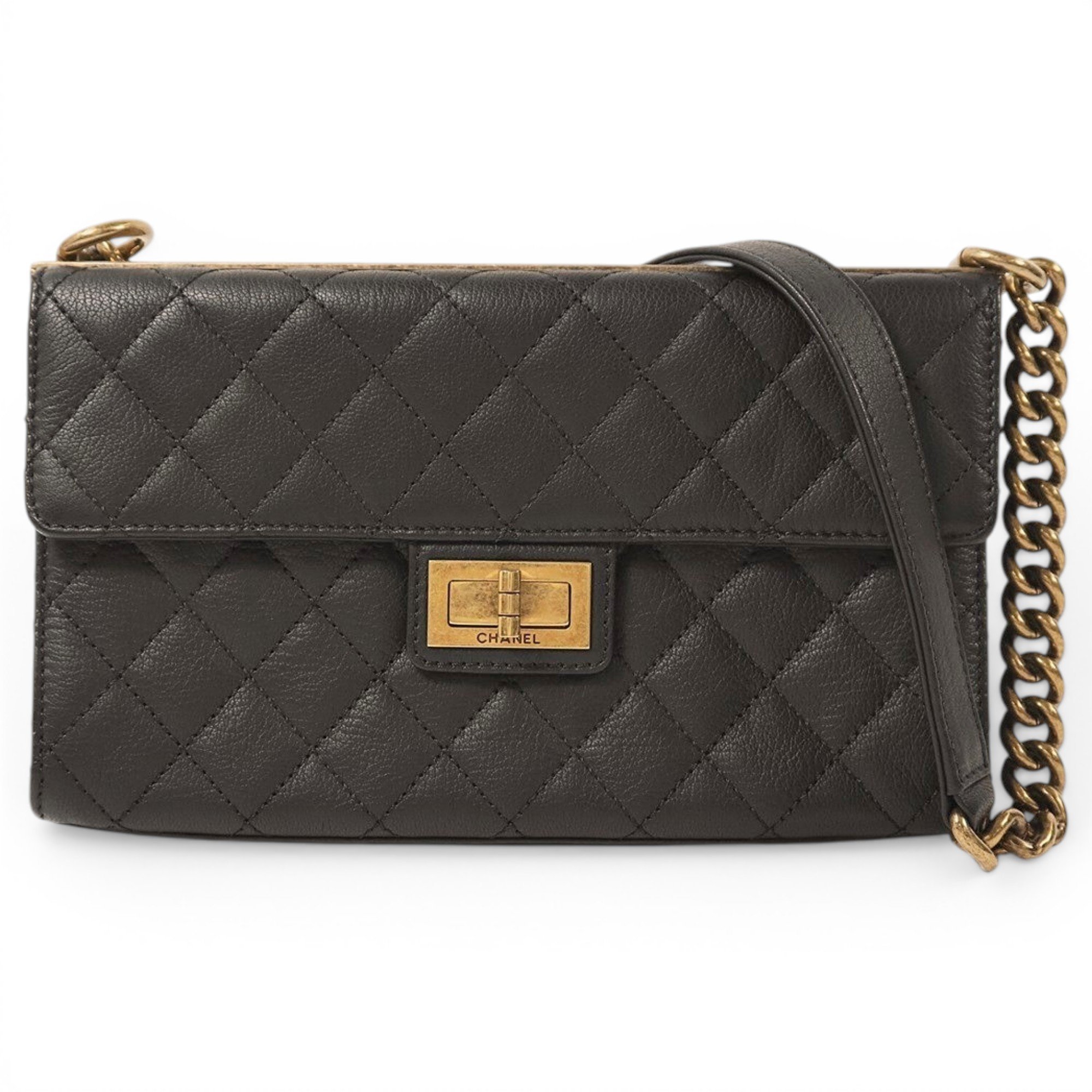 Leather clutch bag