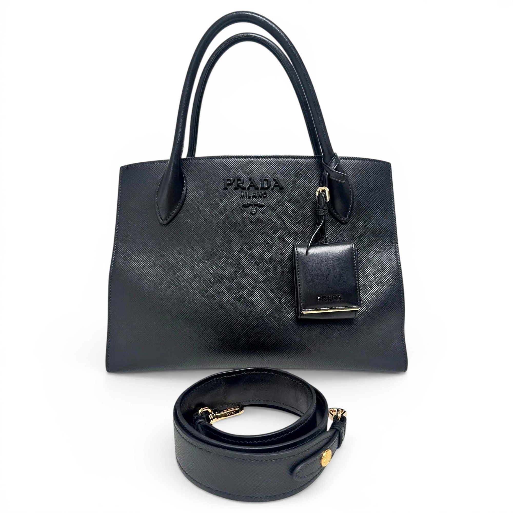 Monochrome leather tote