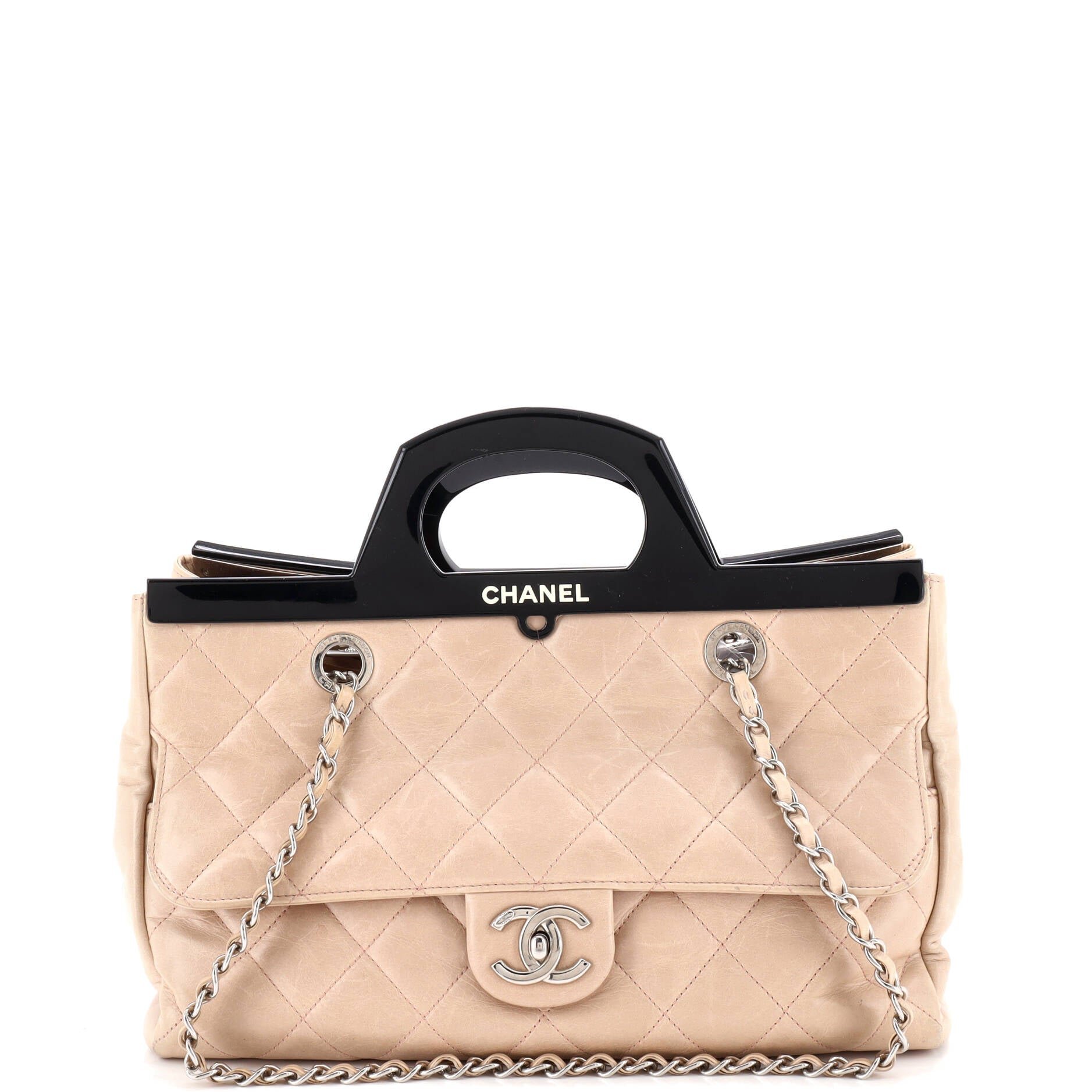 CC Delivery Tote Quilted Glazed Calfskin Small
