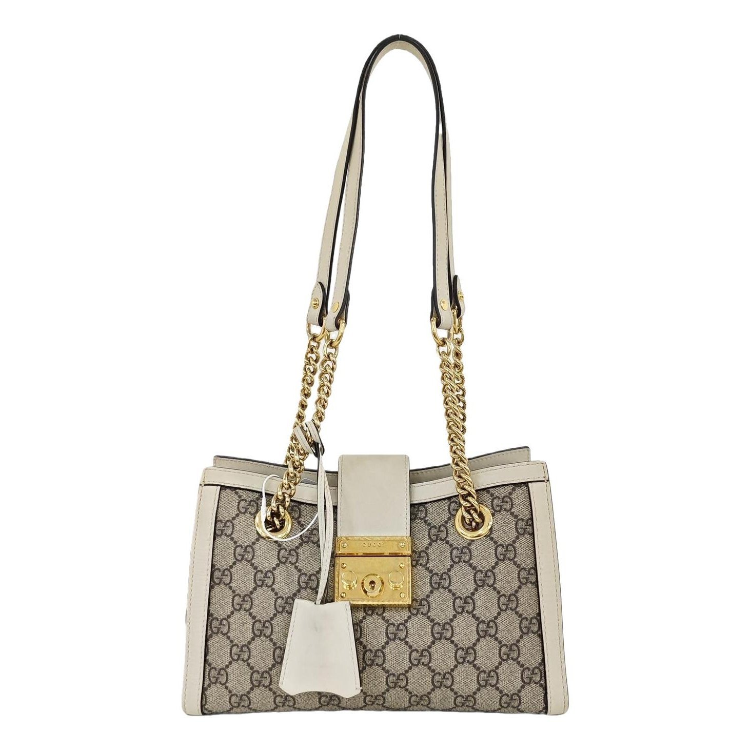 Padlock leather handbag