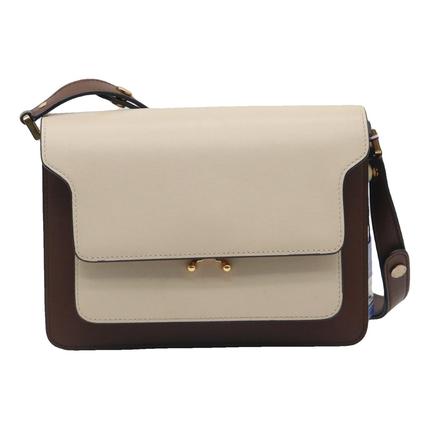 Trunk leather crossbody bag
