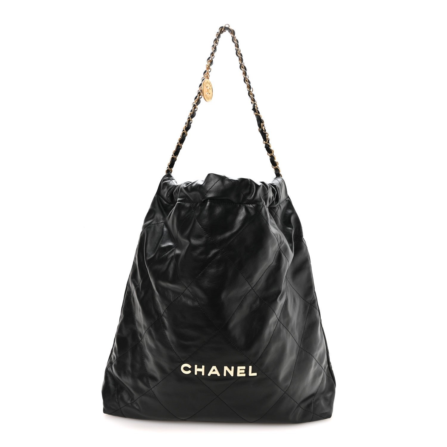 Chanel Calfskin Quilted Large Chanel 22 Black White