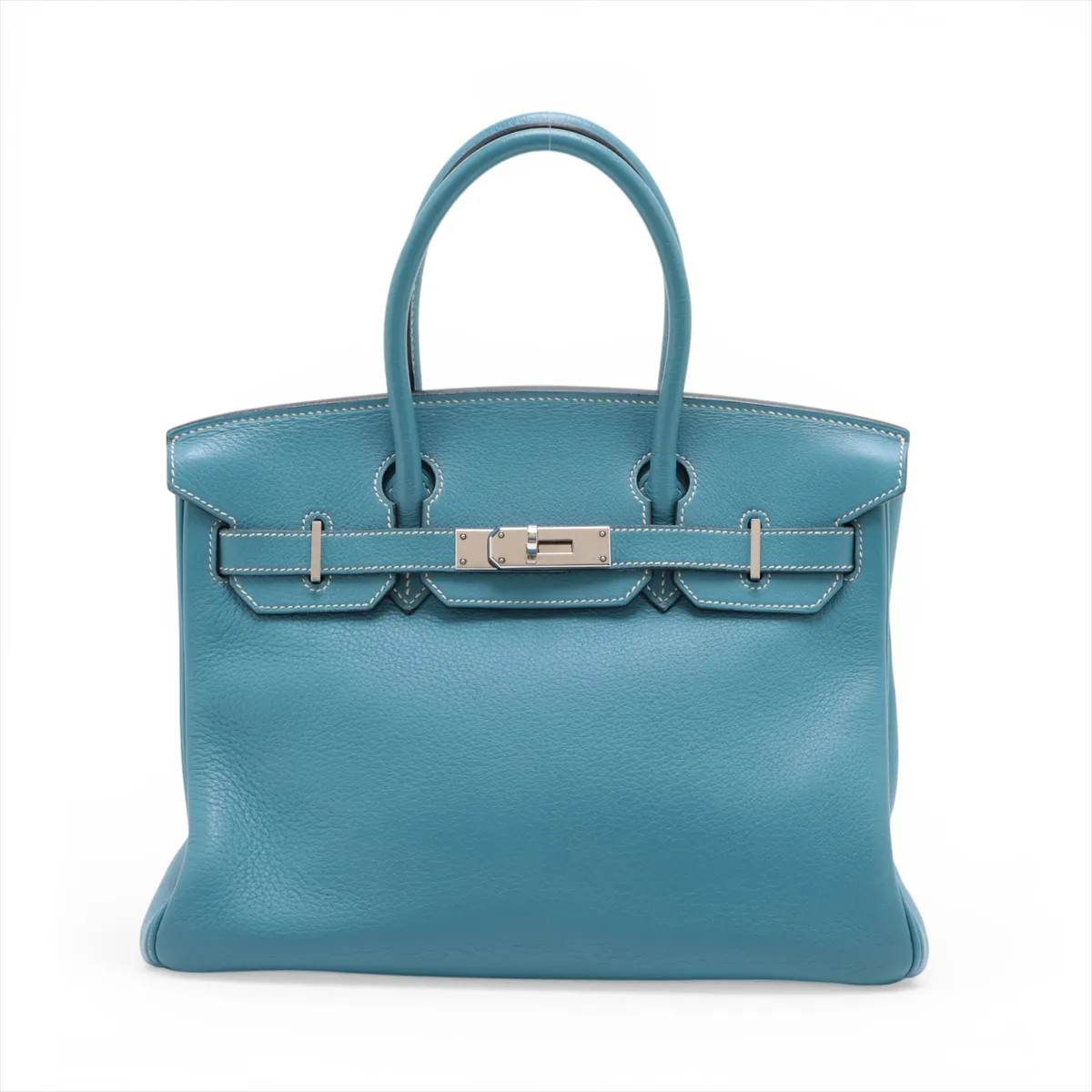 Hermès Birkin 30 Le Tournay Togo Blue Jean Silver Metal Fittings