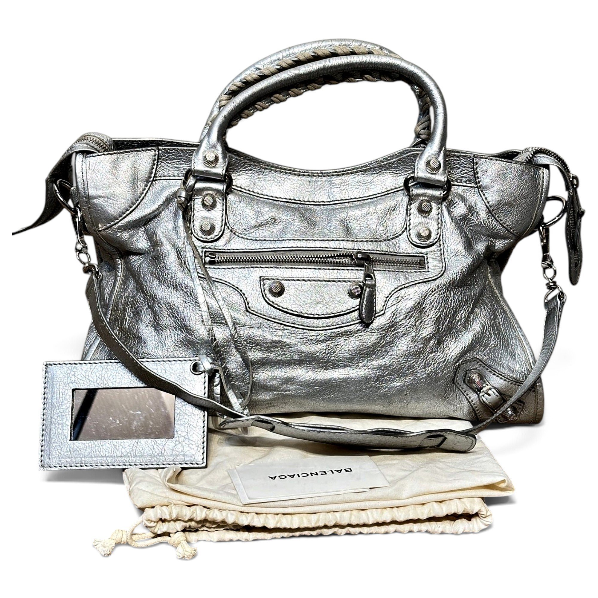 City leather handbag