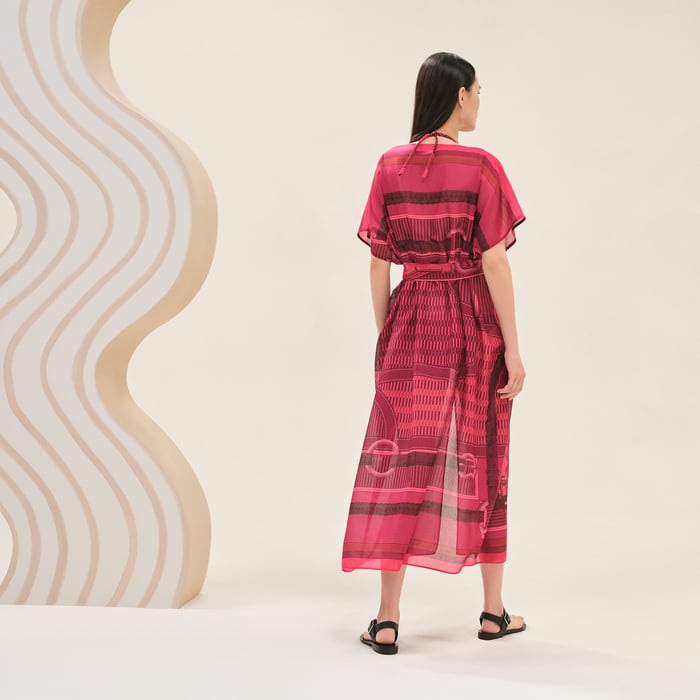 Rose Amarante "Coaching Remix Maxi" Beach Caftan